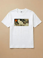 Camisa Ukiyo-e Art - Gato Branco