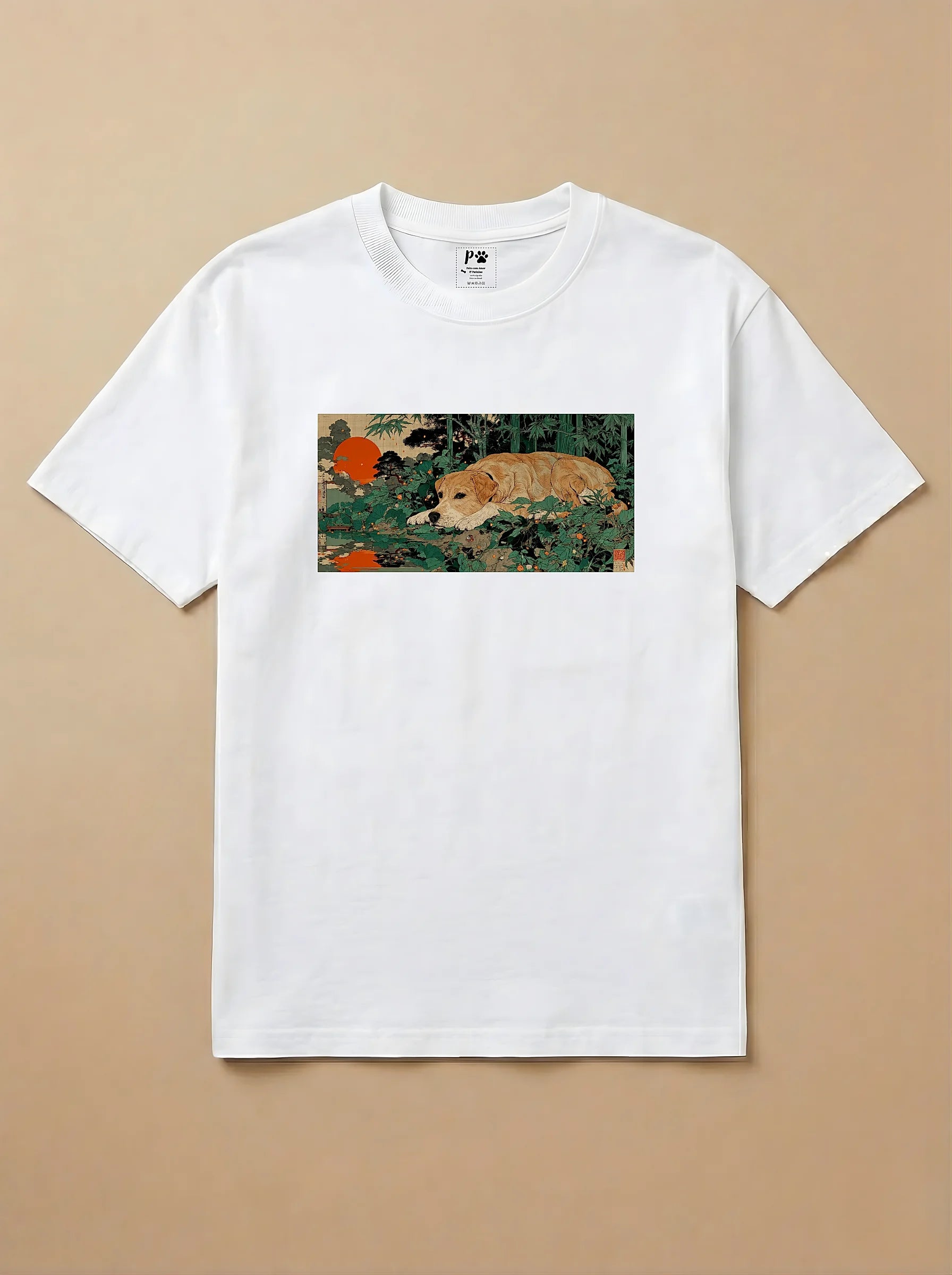 Camisa Ukiyo-e Art - Caramelo