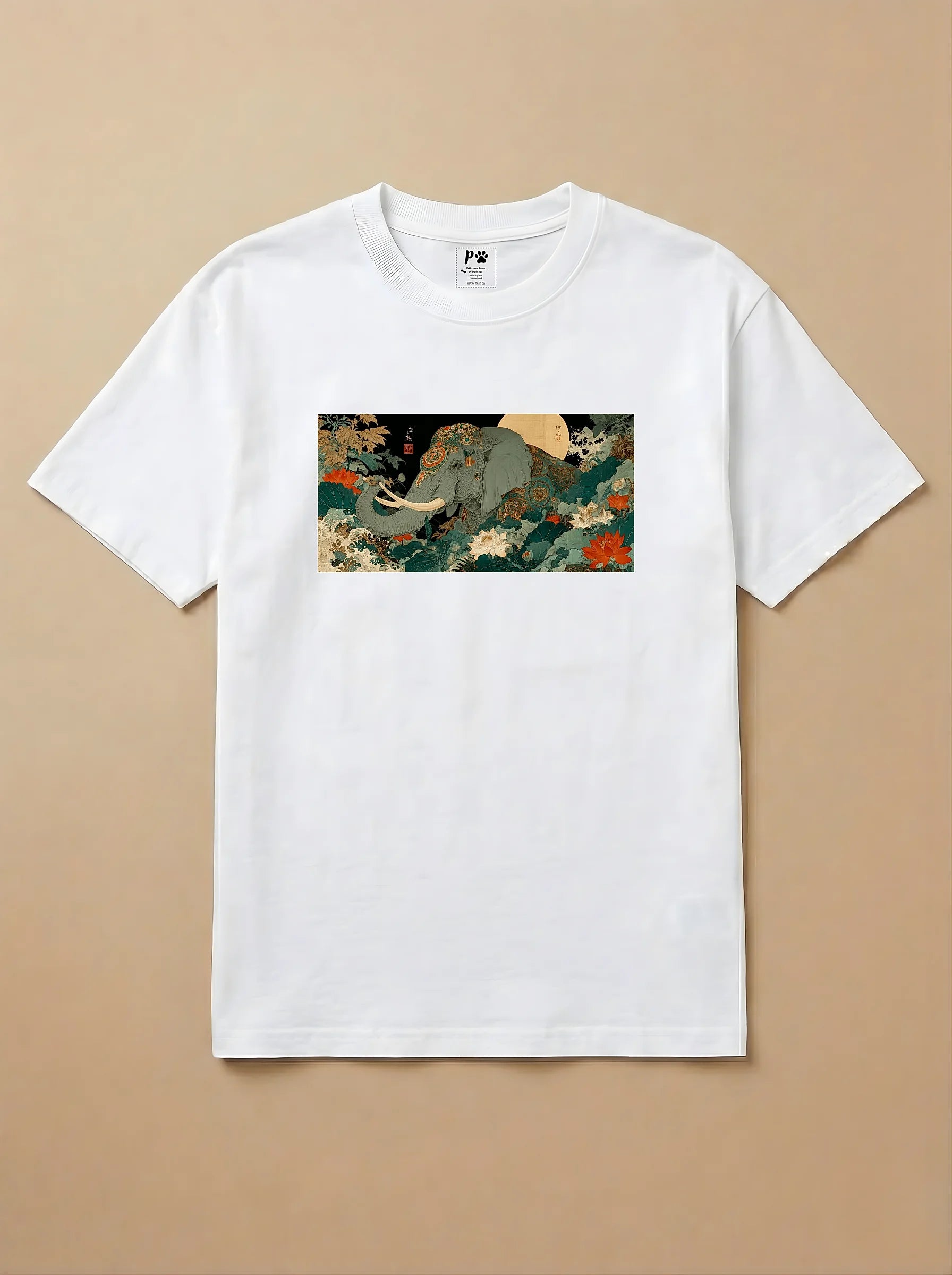 Camisa Ukiyo-e Art - Elefante