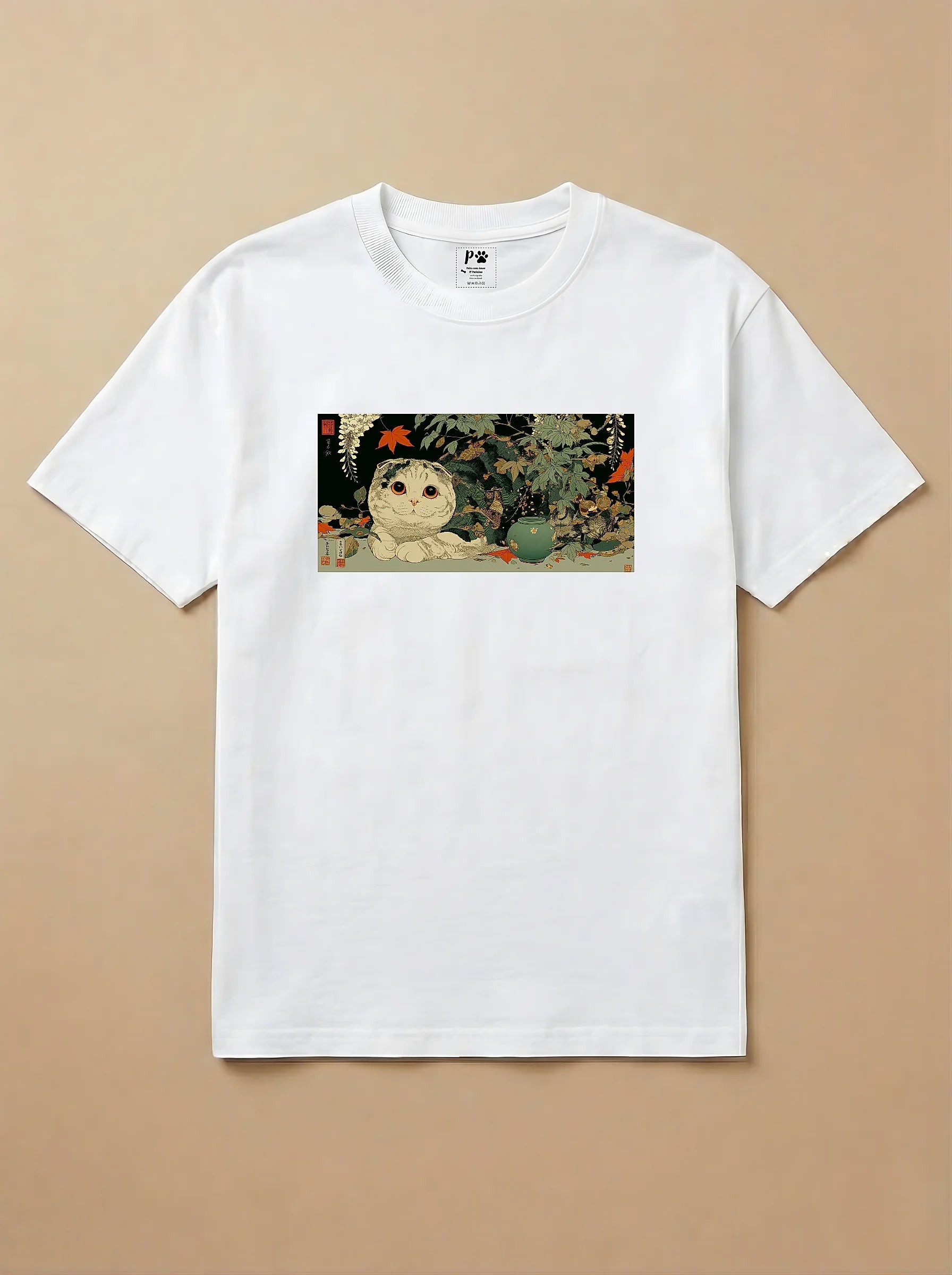Camisa Ukiyo-e Art - Gato Escocês