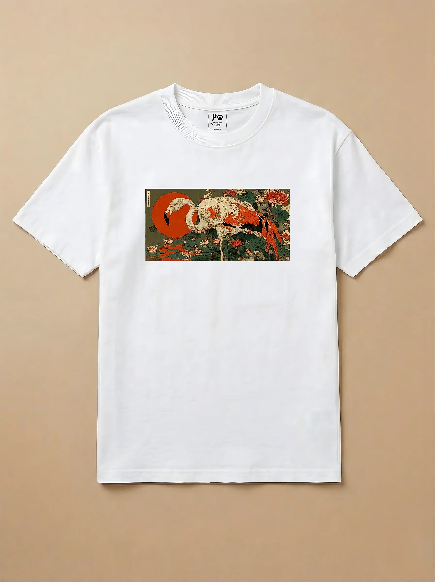 Camisa Ukiyo-e Art - Flamingo