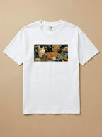 Camisa Ukiyo-e Art - Gato Laranja