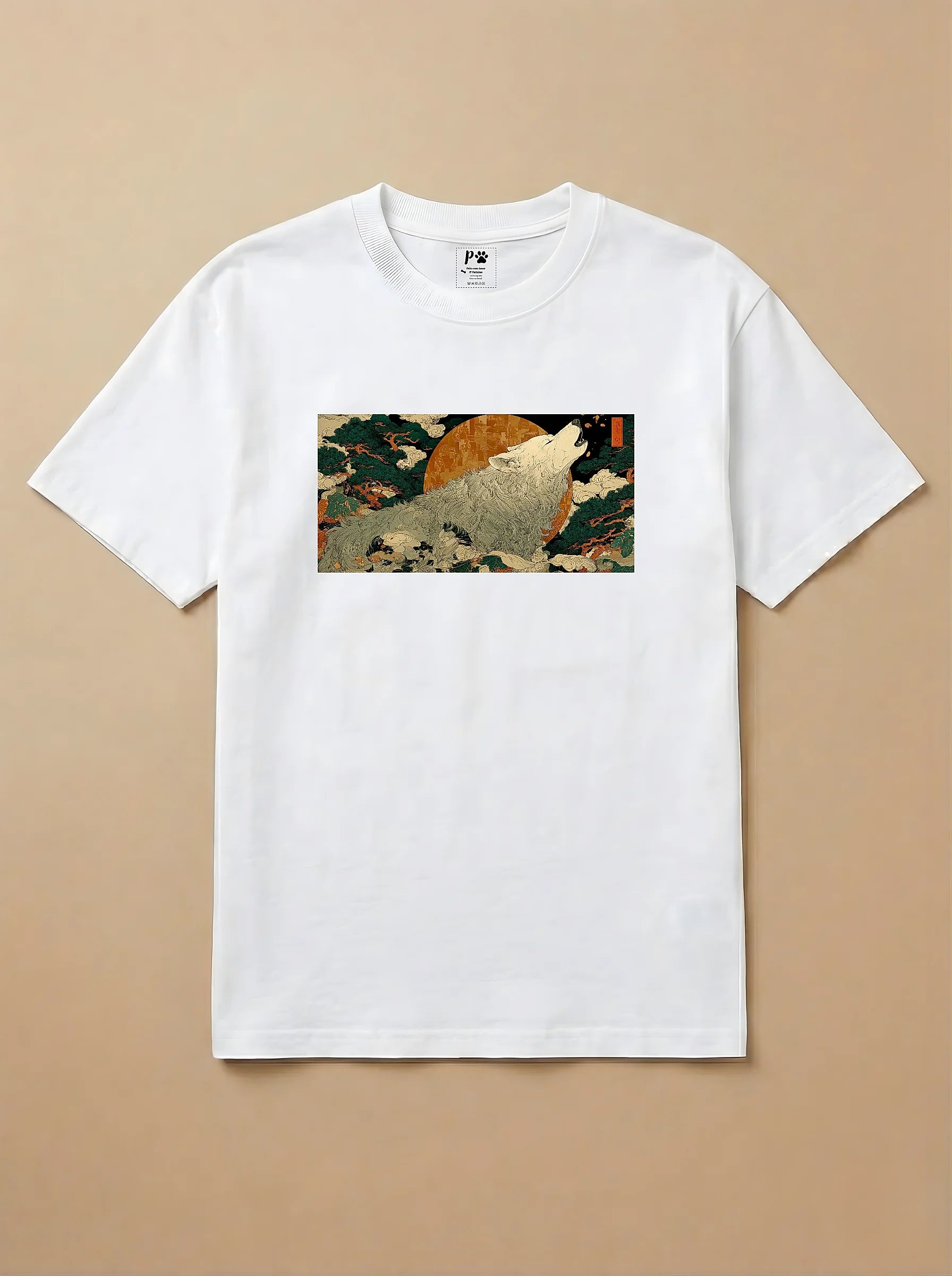 Camisa Ukiyo-e Art - Lobo
