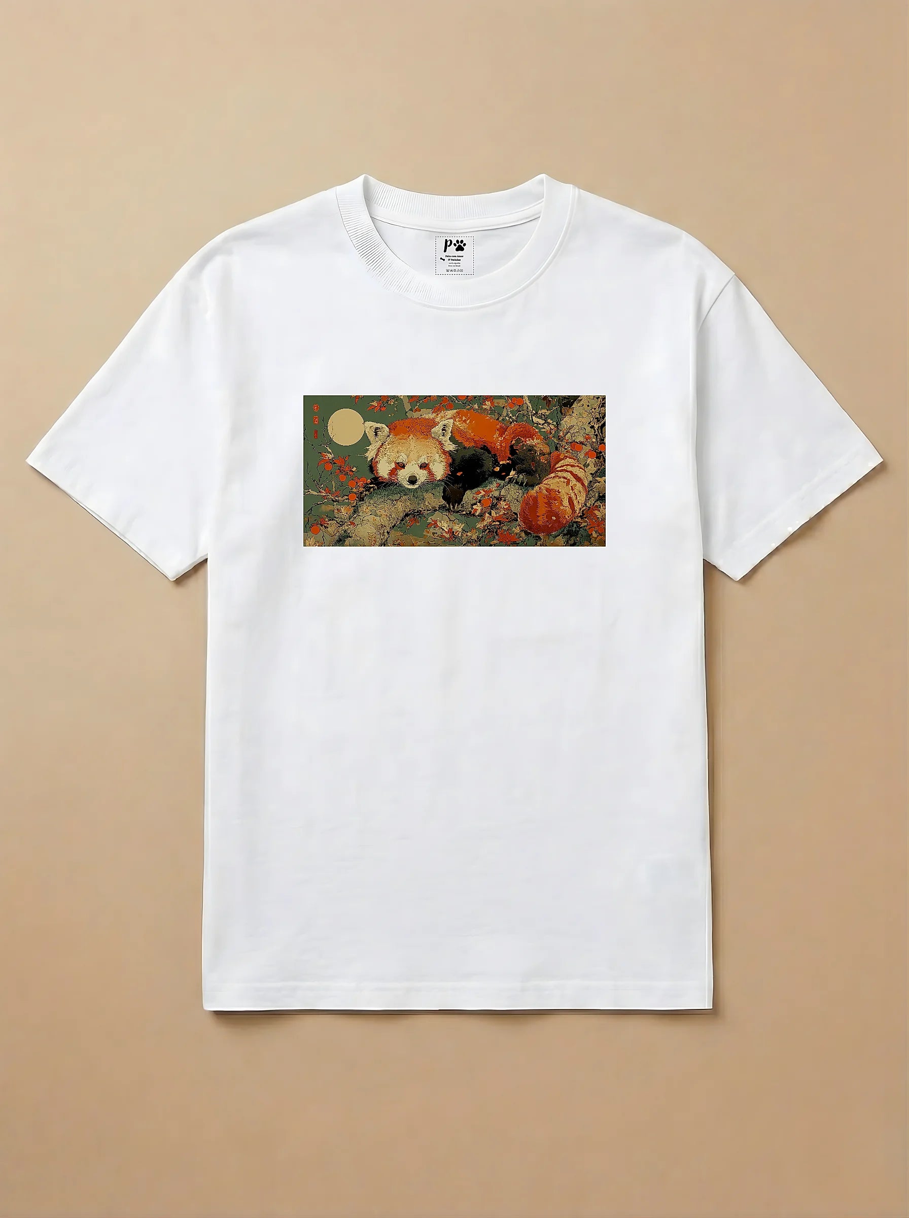 Camisa Ukiyo-e Art - Panda Vermelho