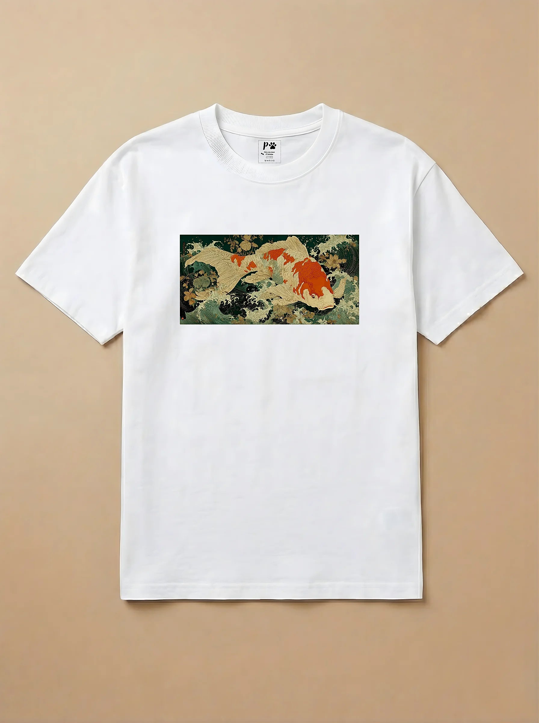 Camisa Ukiyo-e Art - Peixe Koi