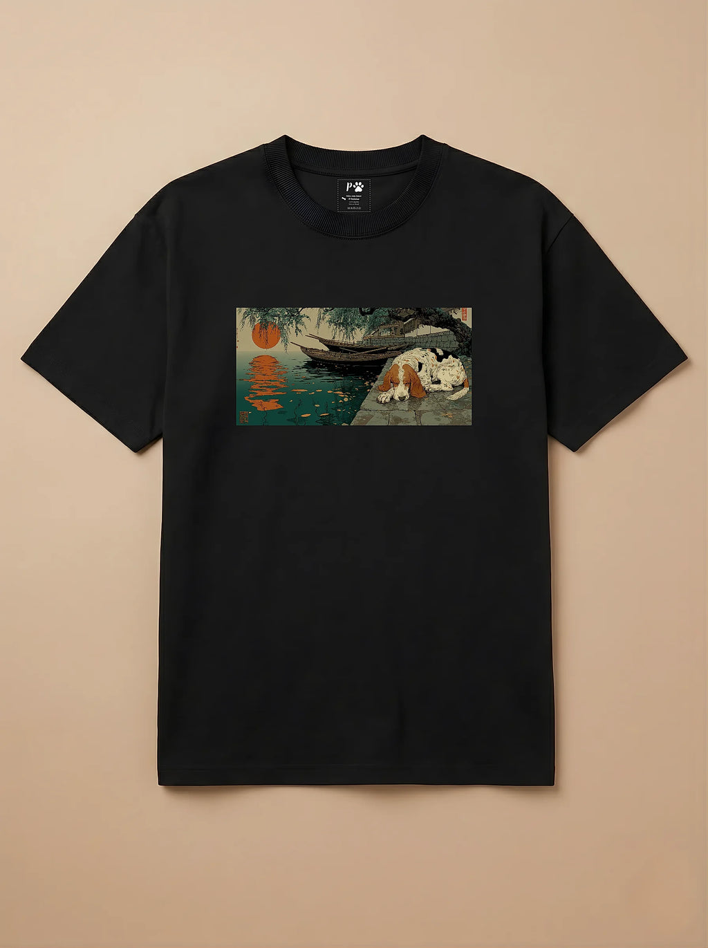 Camisa Ukiyo-e Art - Basset Hound