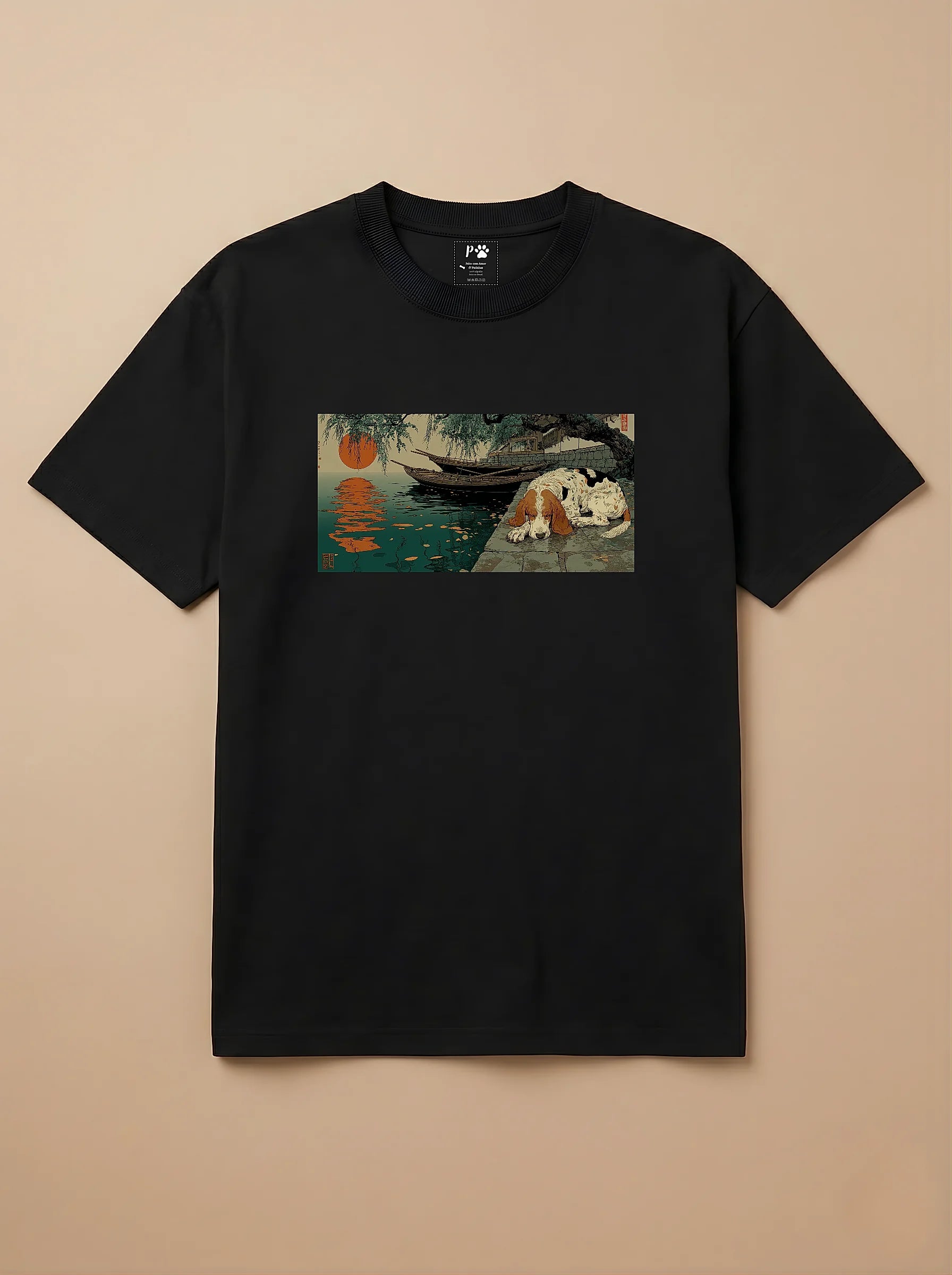 Camisa Ukiyo-e Art - Basset Hound