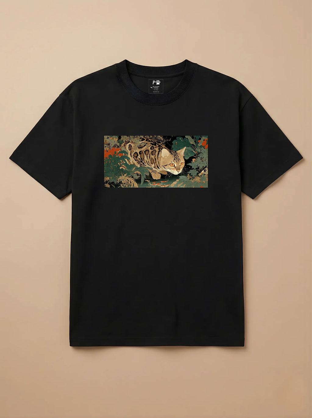 Camisa Ukiyo-e Art - Gato de Bengala