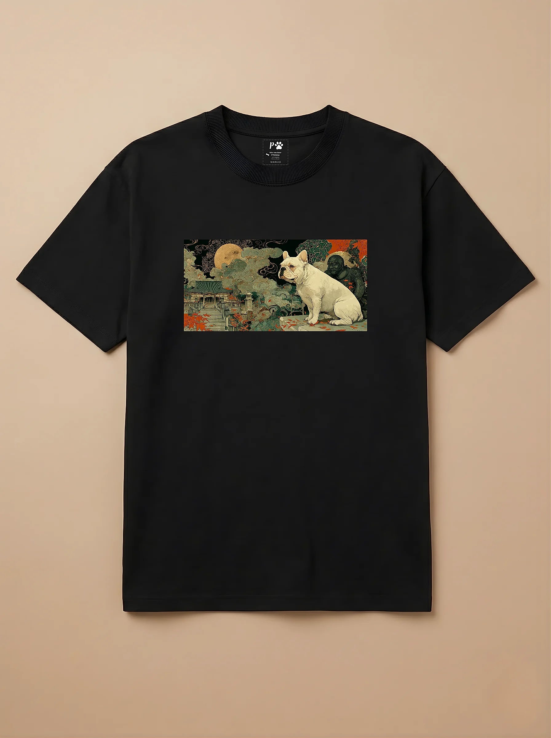 Camisa Ukiyo-e Art - Bulldog Francês