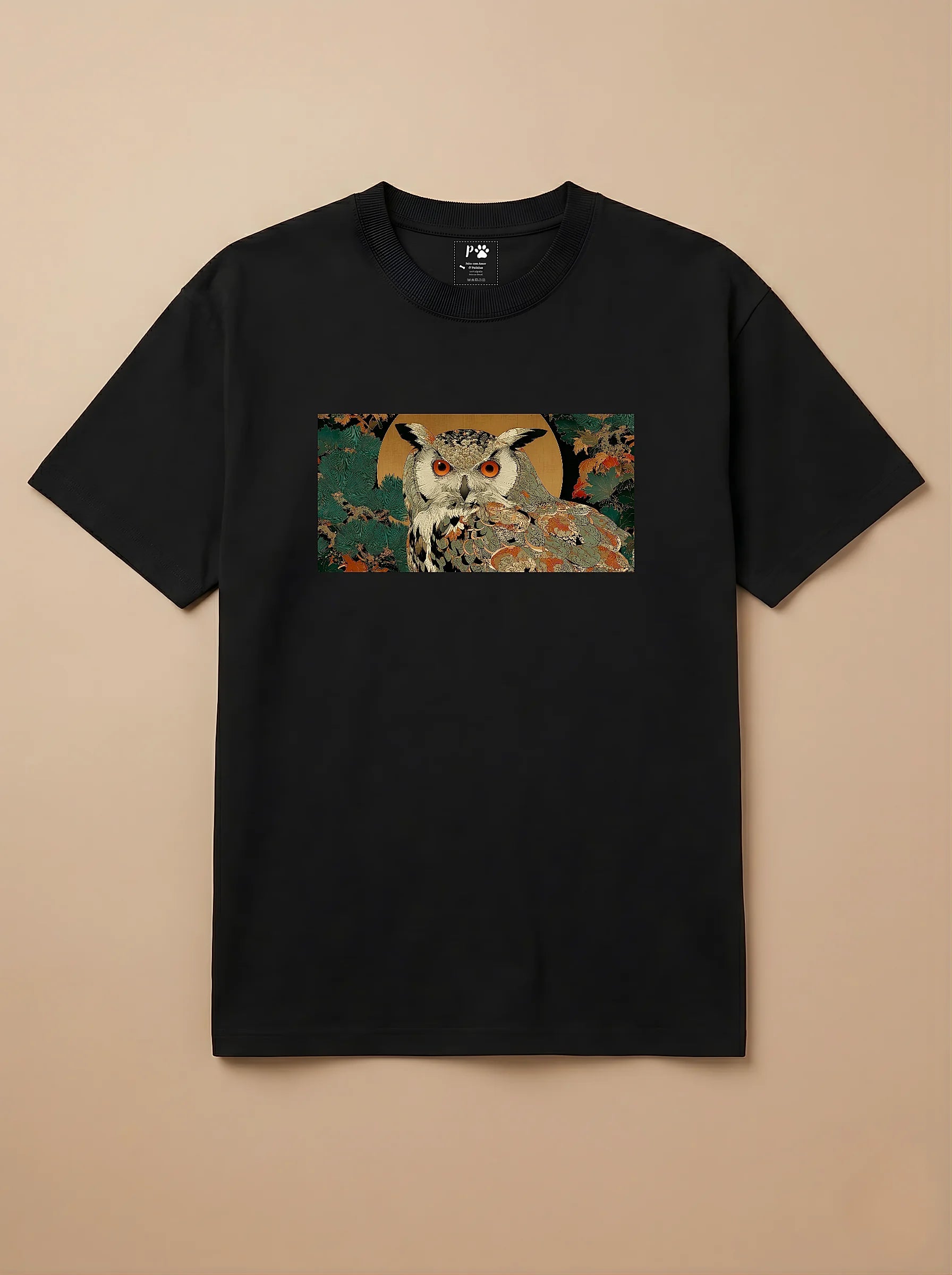 Camisa Ukiyo-e Art - Coruja