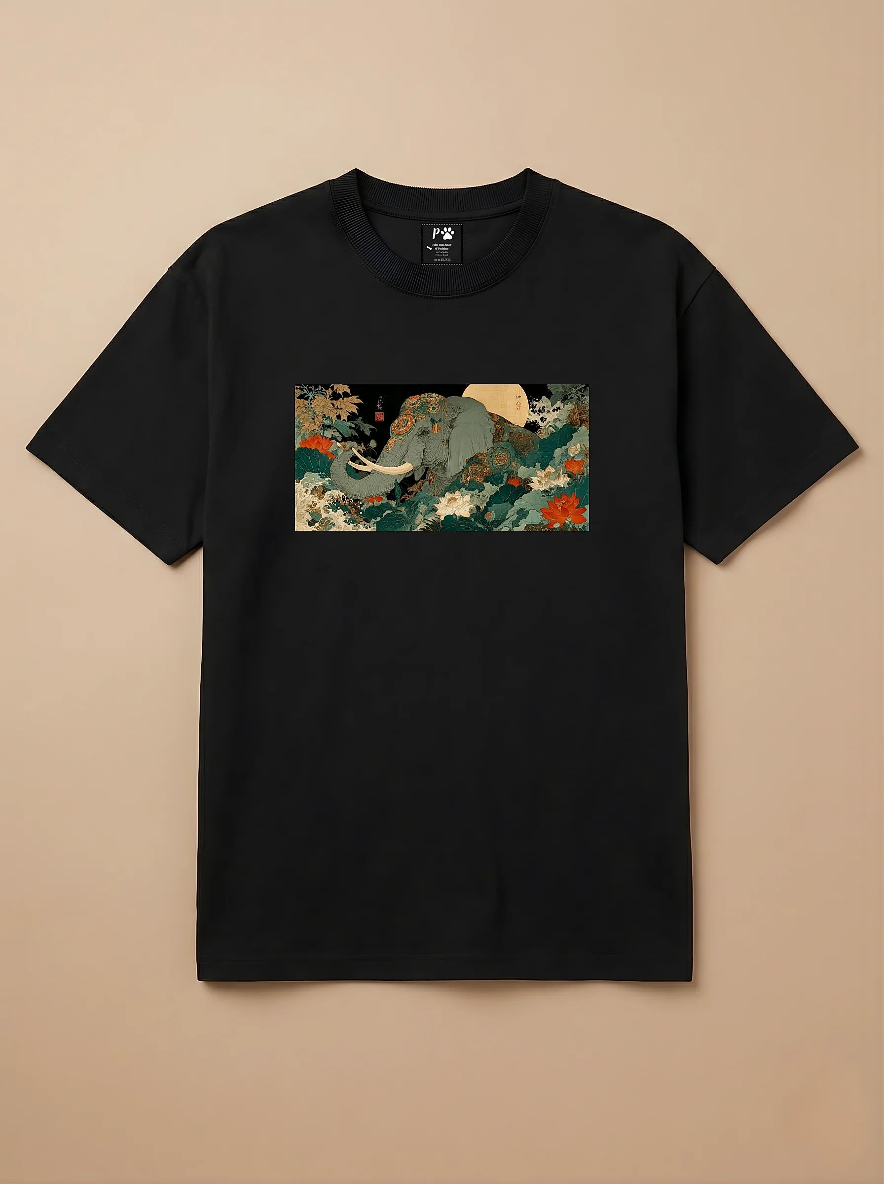 Camisa Ukiyo-e Art - Elefante
