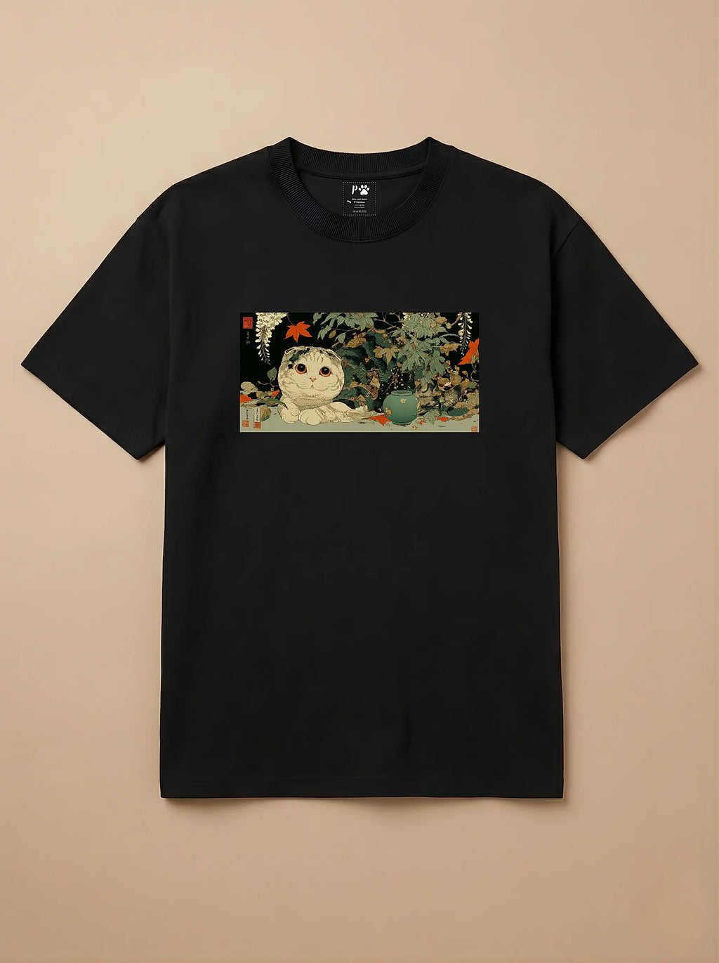 Camisa Ukiyo-e Art - Gato Escocês