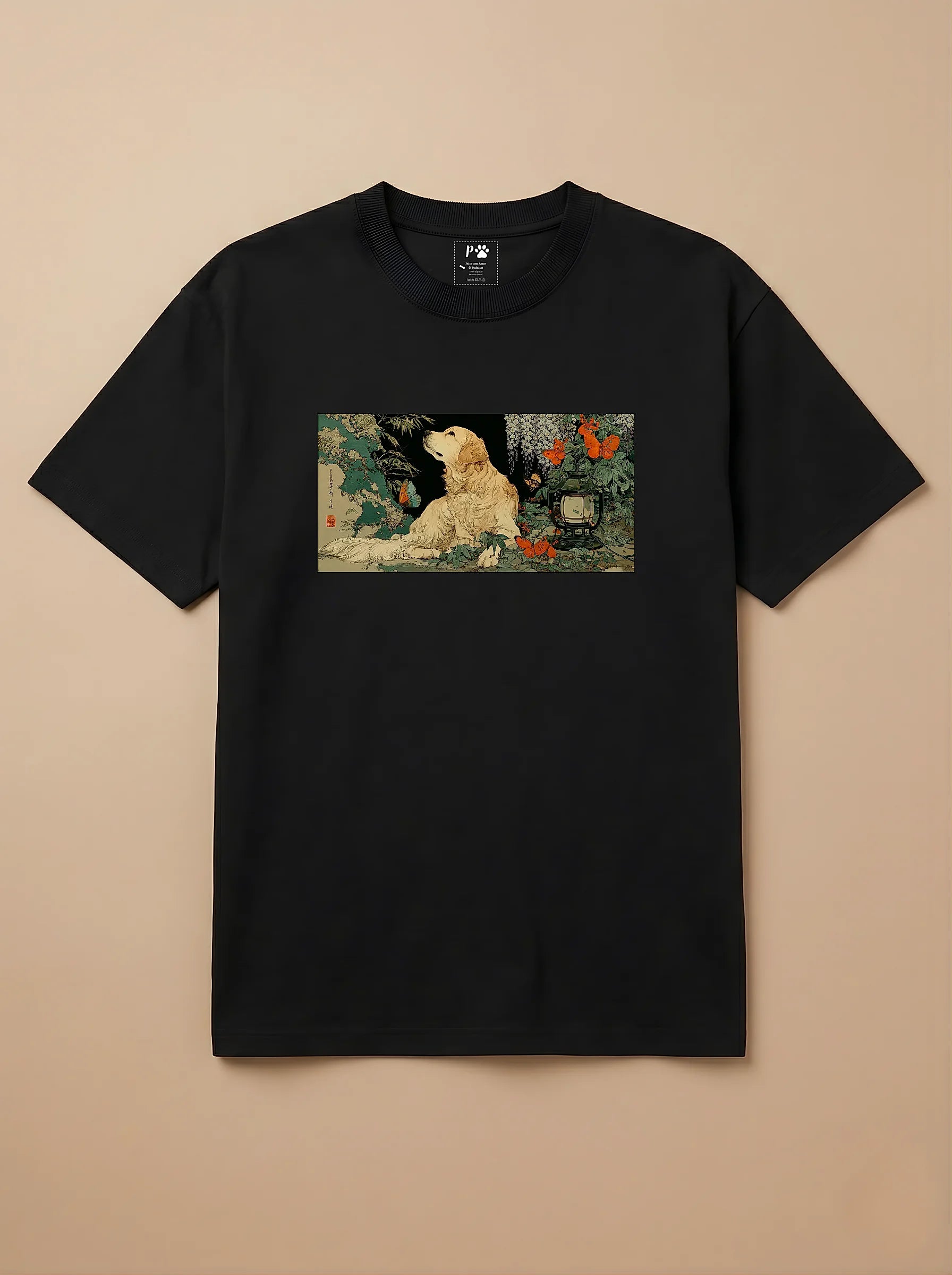 Camisa Ukiyo-e Art - Golden