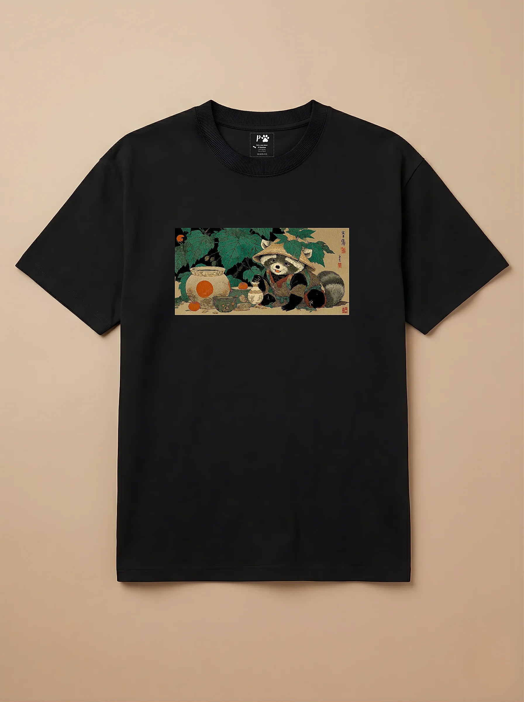 Camisa Ukiyo-e Art - Guaxinim