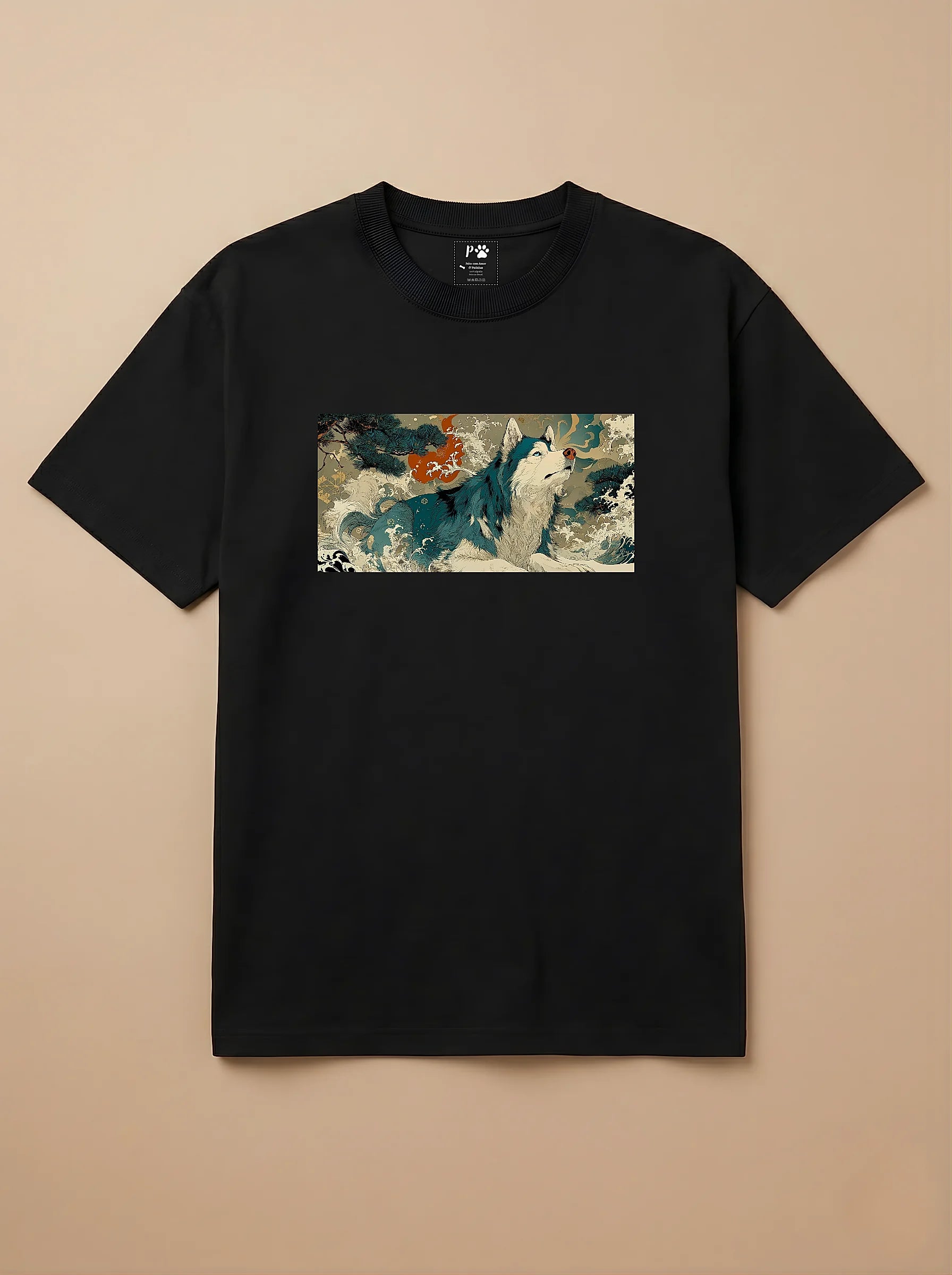 Camisa Ukiyo-e Art - Husky