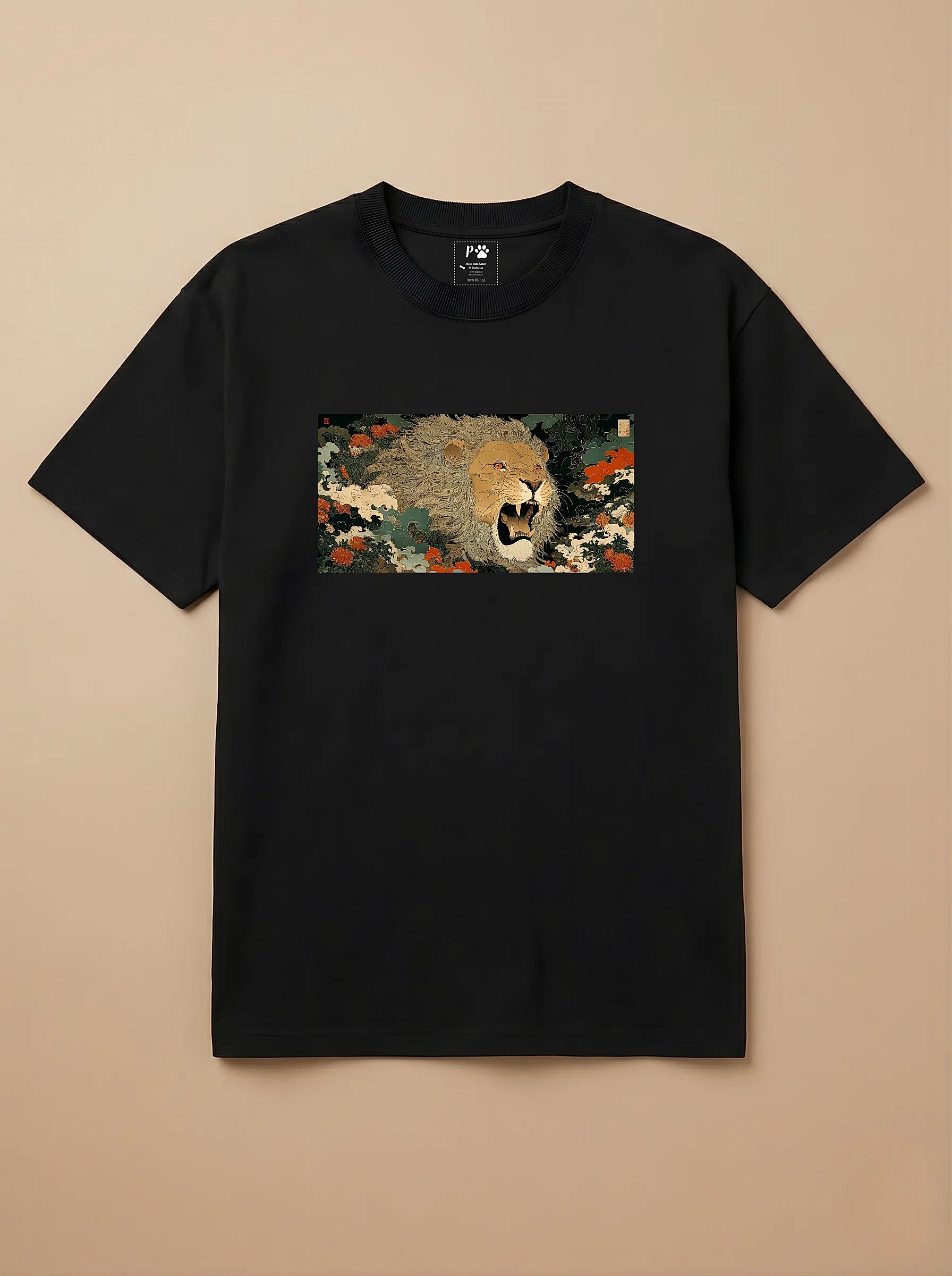 Camisa Ukiyo-e Art - Leão