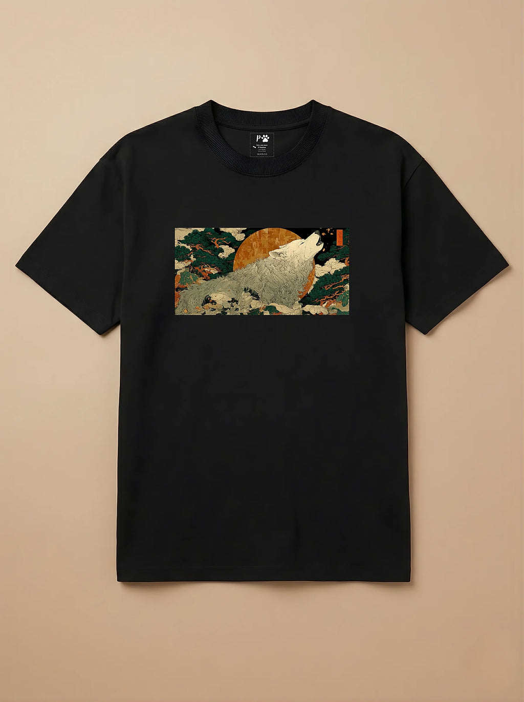 Camisa Ukiyo-e Art - Lobo