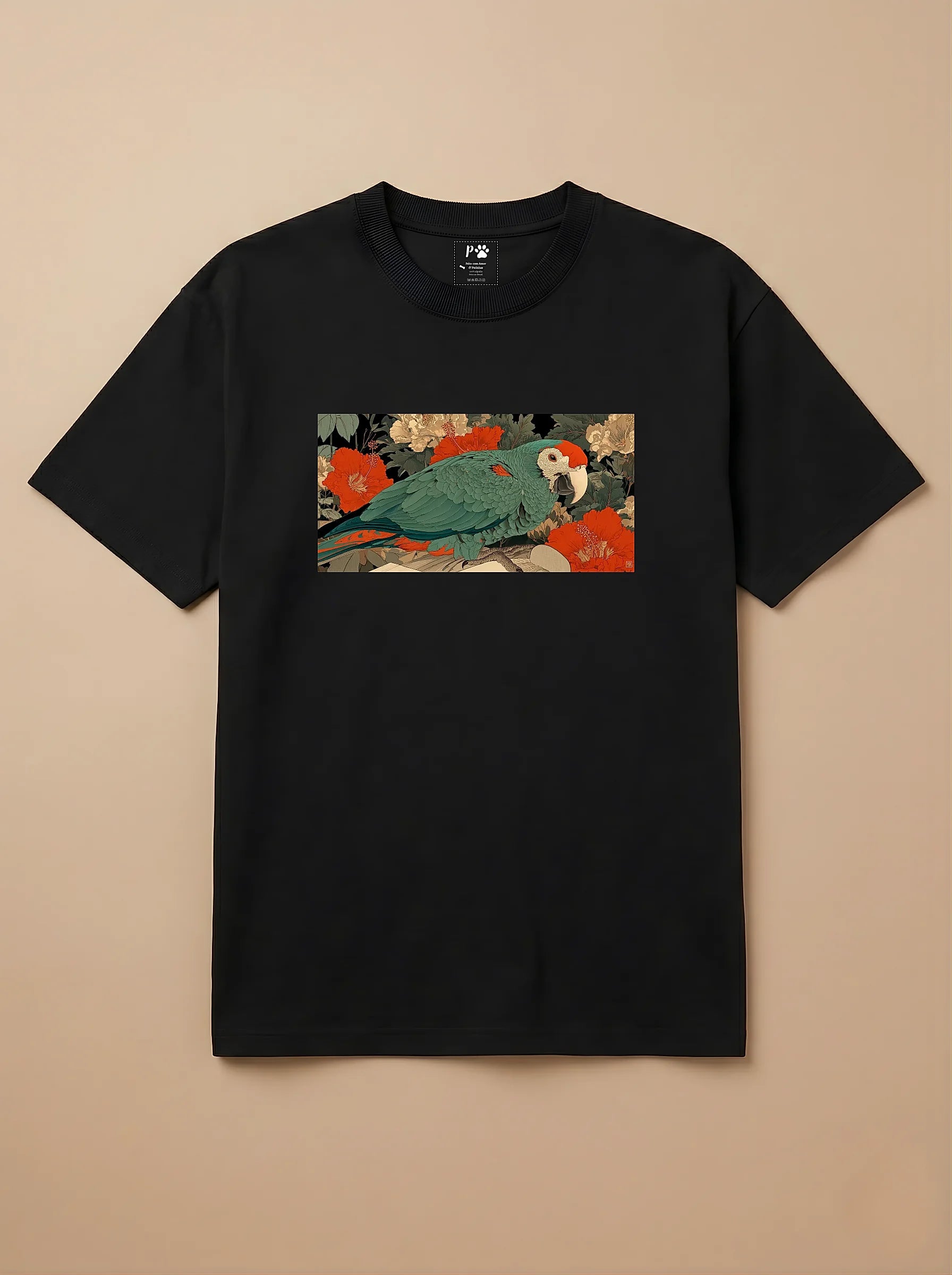 Camisa Ukiyo-e Art - Papagaio
