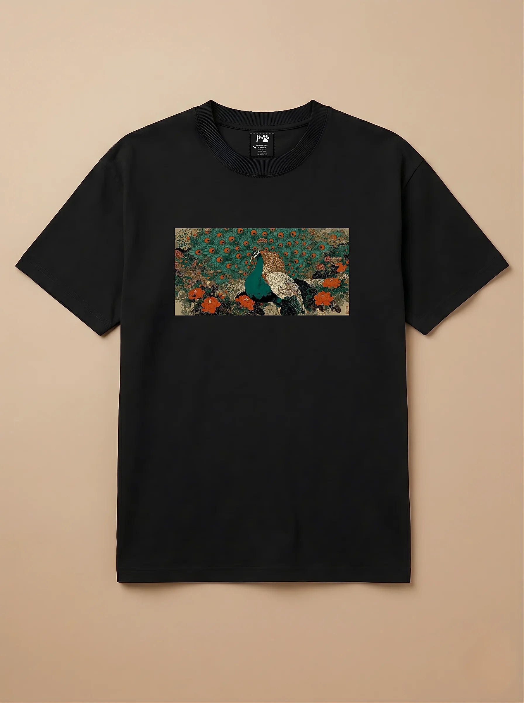 Camisa Ukiyo-e Art - Pavão