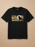 Camisa Ukiyo-e Art - Gato Preto
