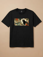 Camisa Ukiyo-e Art - Gato Preto