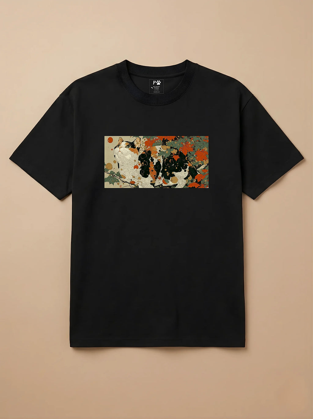 Camisa Ukiyo-e Art - Gato Tricolor