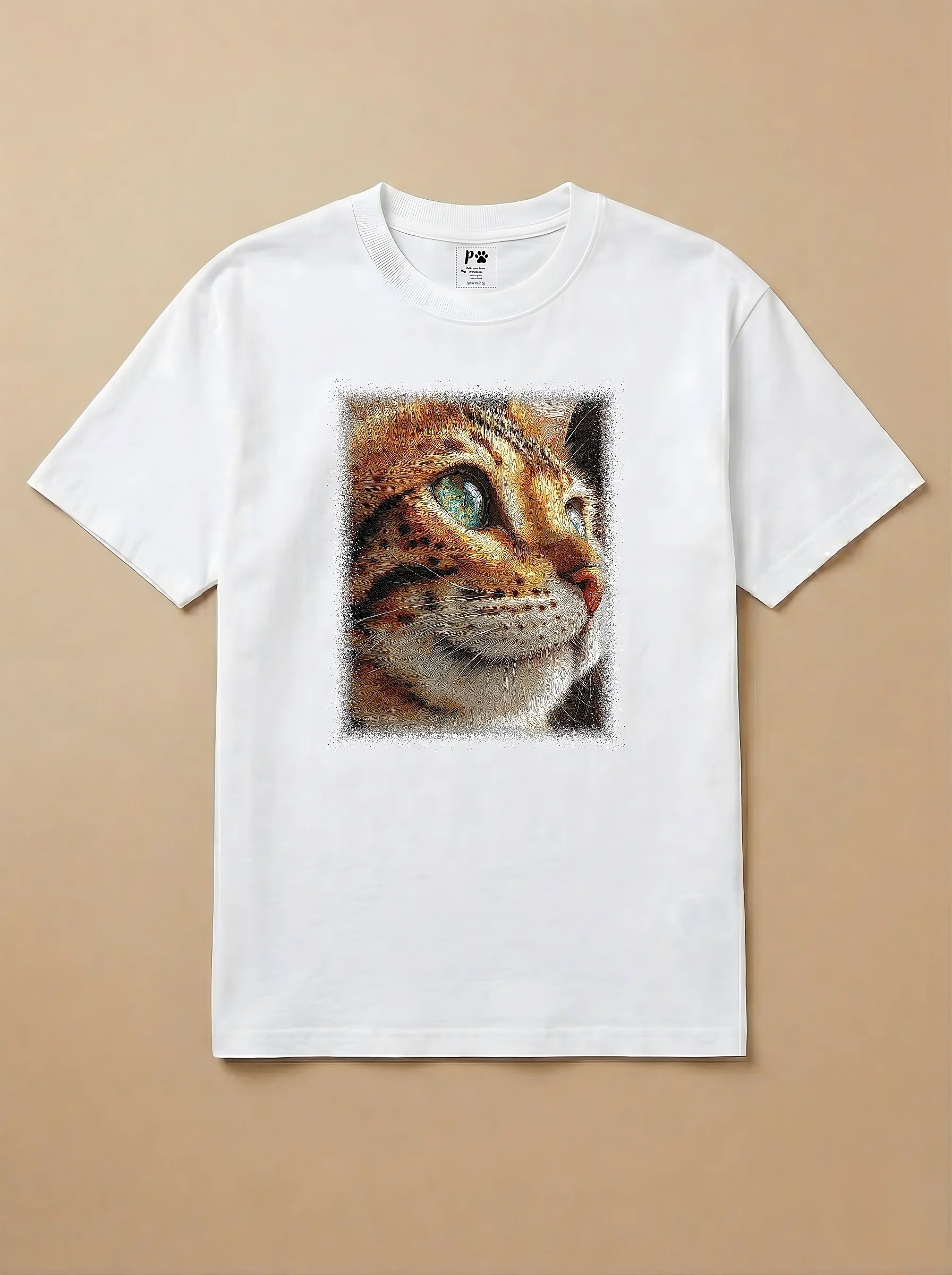 Camisa Pet Impressionismo - Gato de Bengala