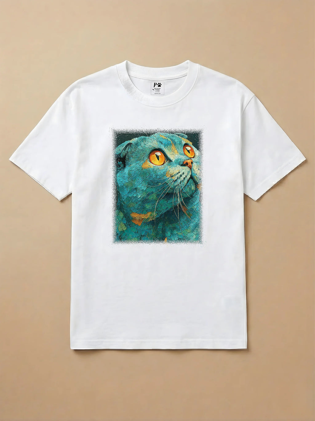 Camisa Pet Impressionismo - Gato Escocês