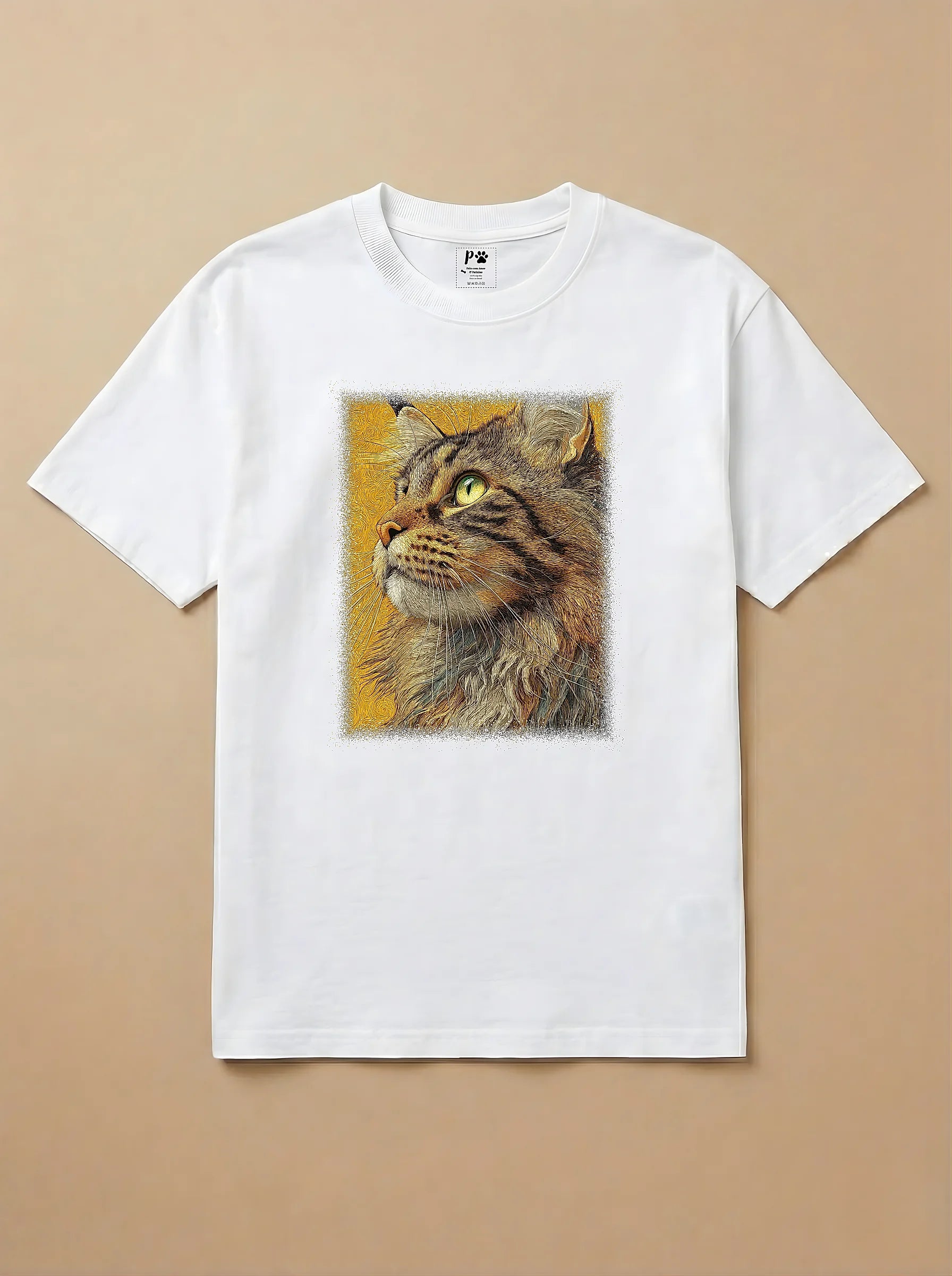 Camisa Pet Impressionismo - Gato Maine Coon