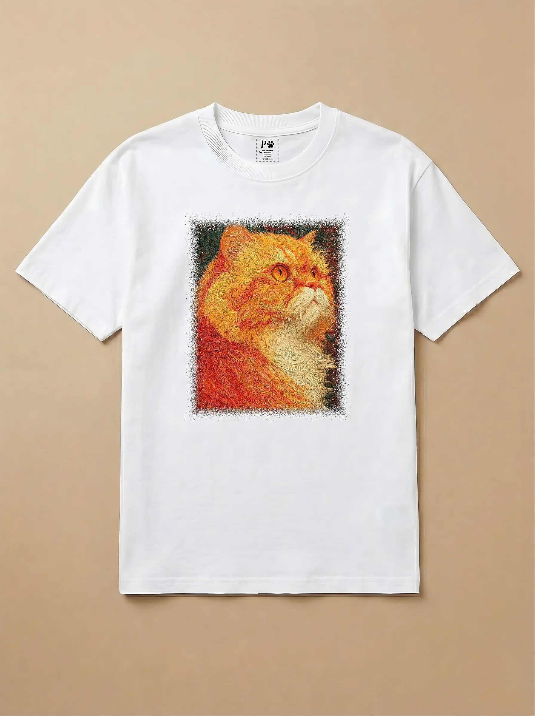 Camisa Pet Impressionismo - Gato Persa