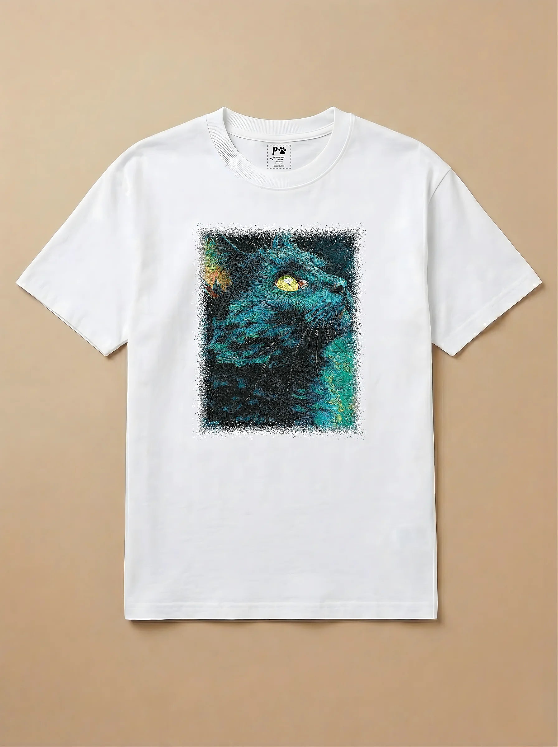 Camisa Pet Impressionismo - Gato Preto