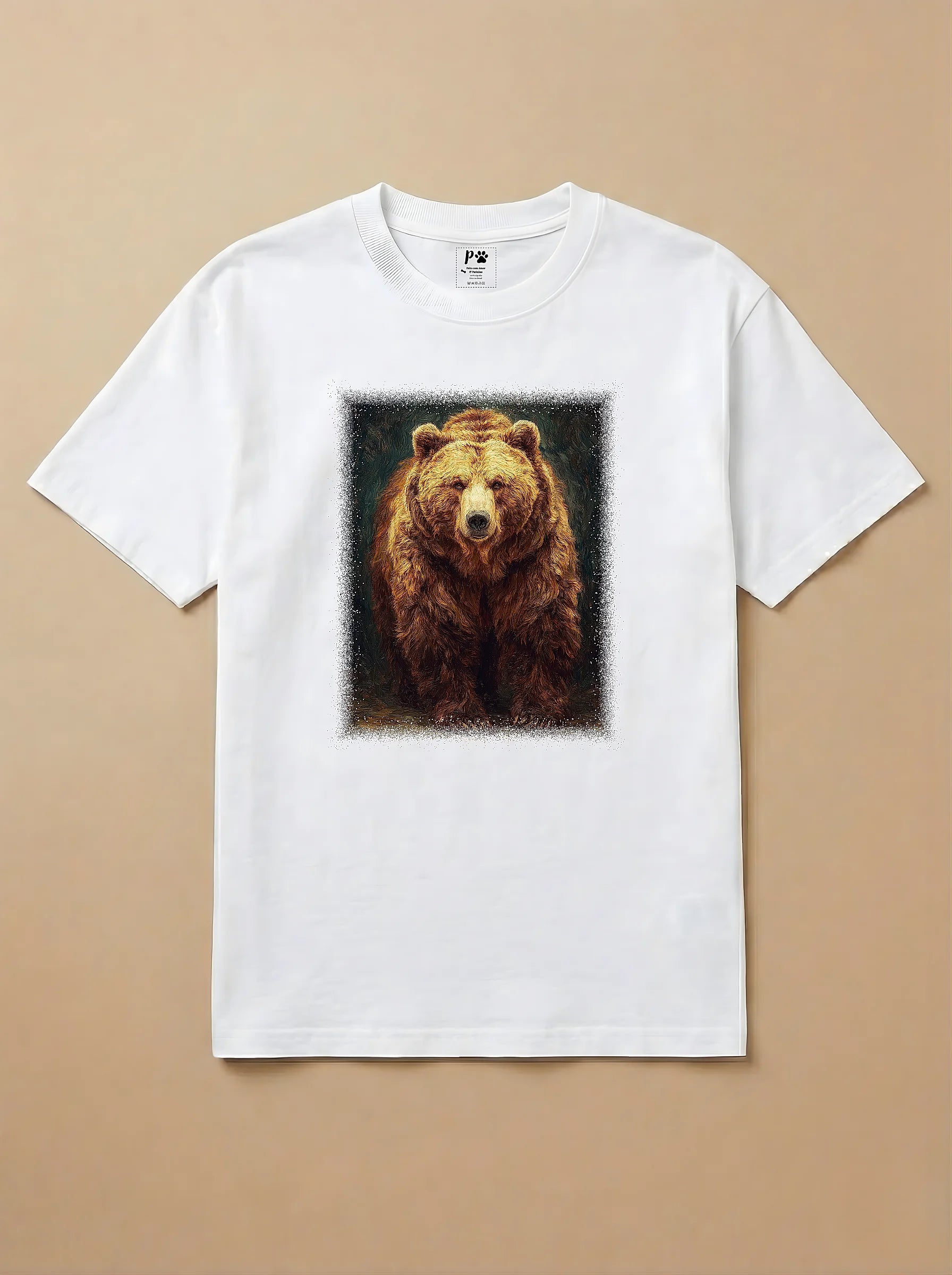 Camisa Pet Impressionismo - Urso Marrom