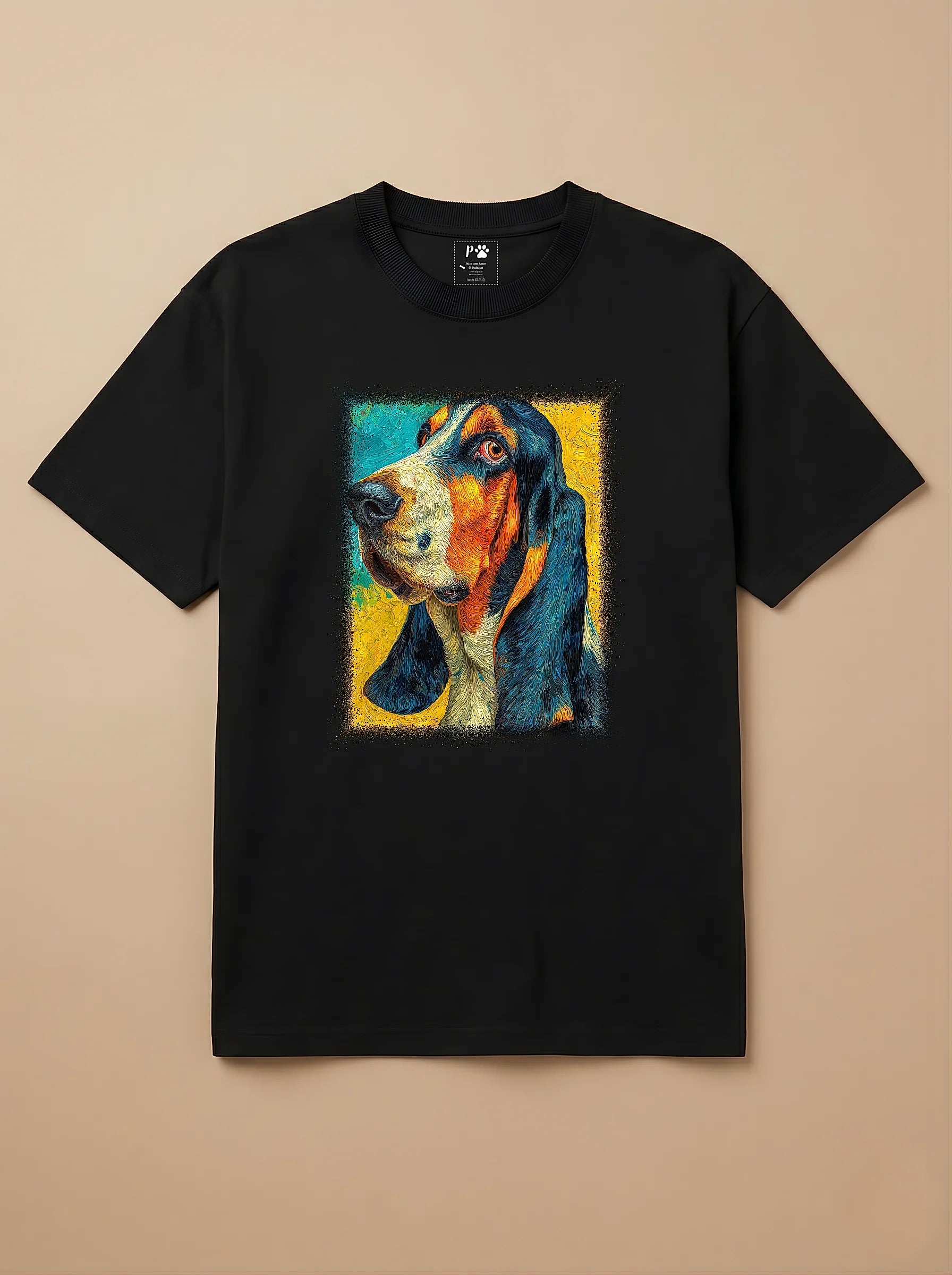 Camisa Pet Impressionismo - Basset Hound