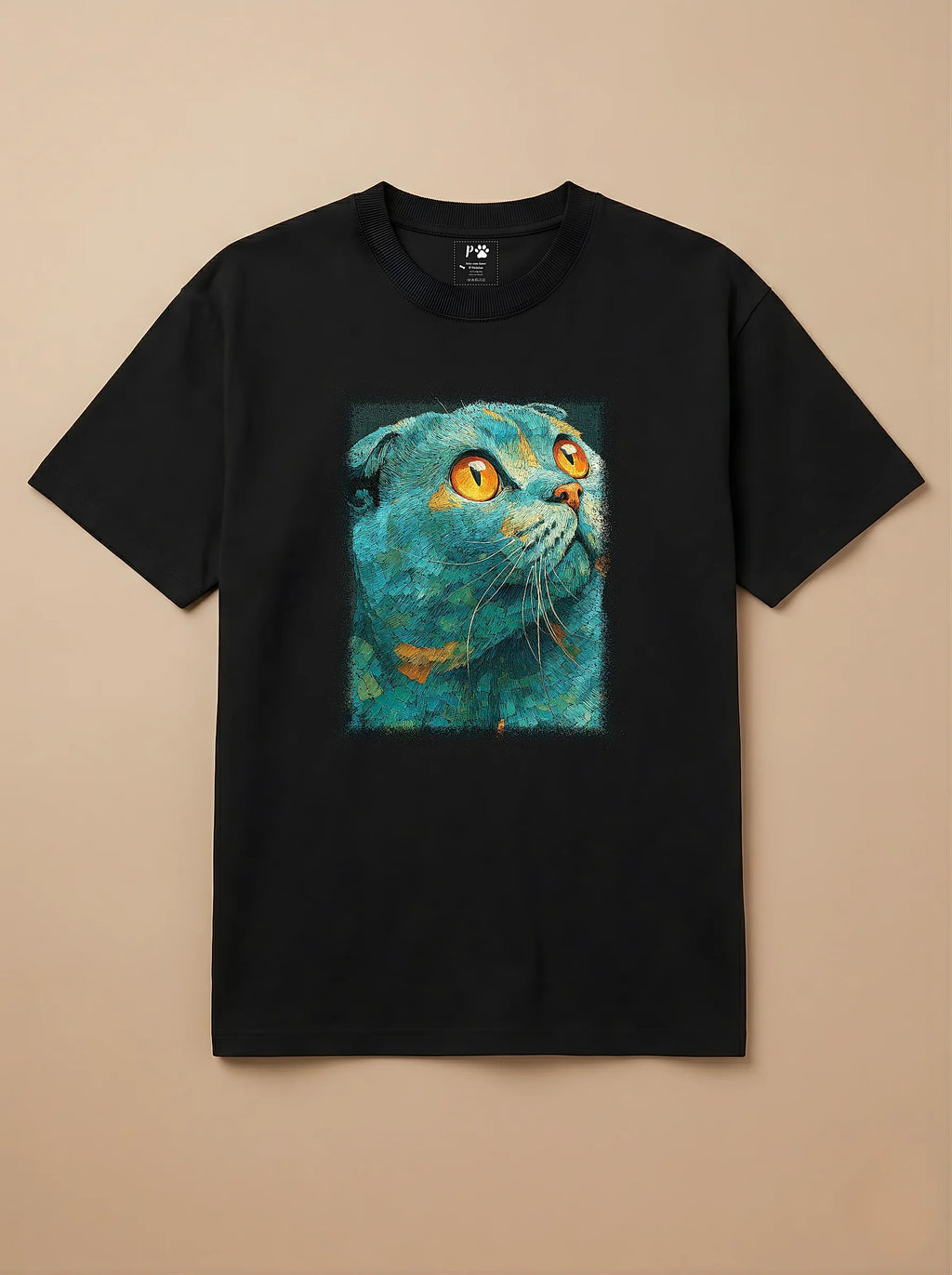 Camisa Pet Impressionismo - Gato Escocês