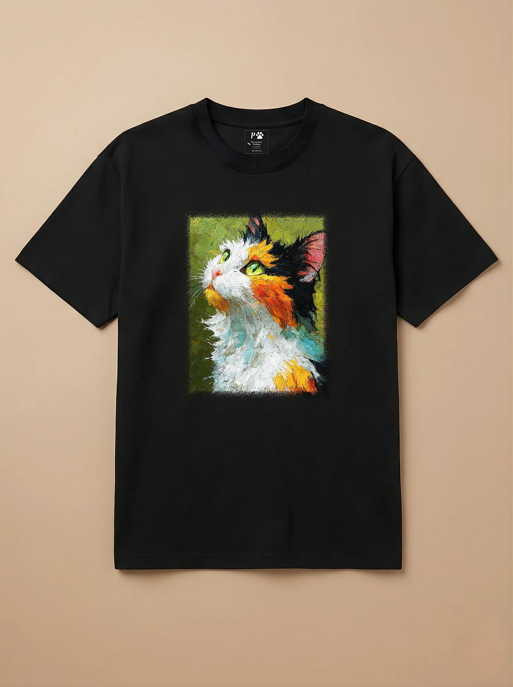 Camisa Pet Impressionismo - Gato Tricolor