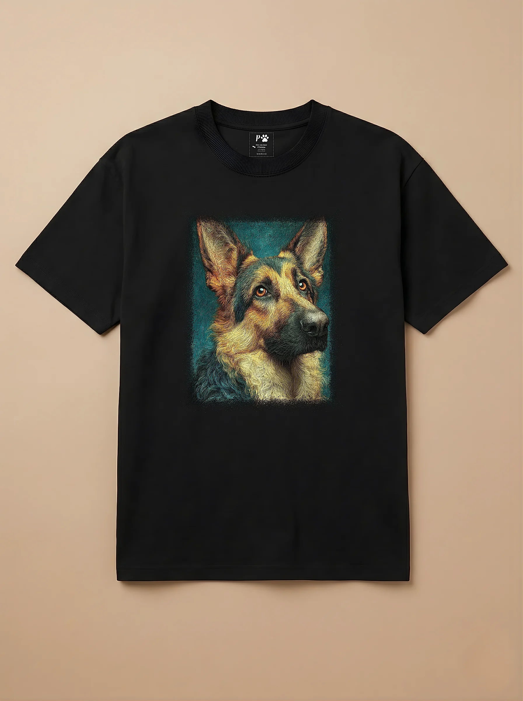 Camisa Pet Impressionismo - Pastor Alemão
