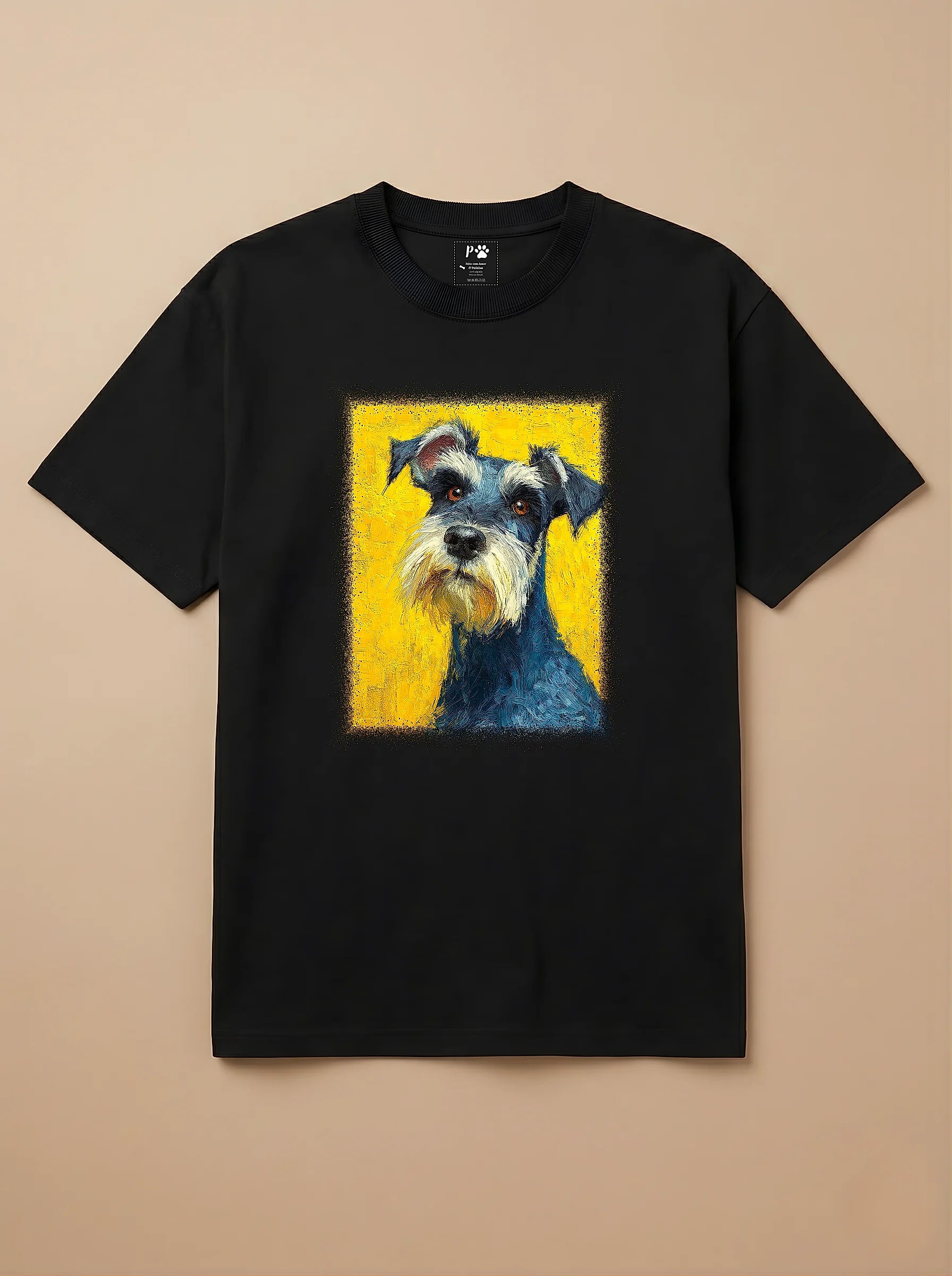 Camisa Pet Impressionismo - Schnauzer