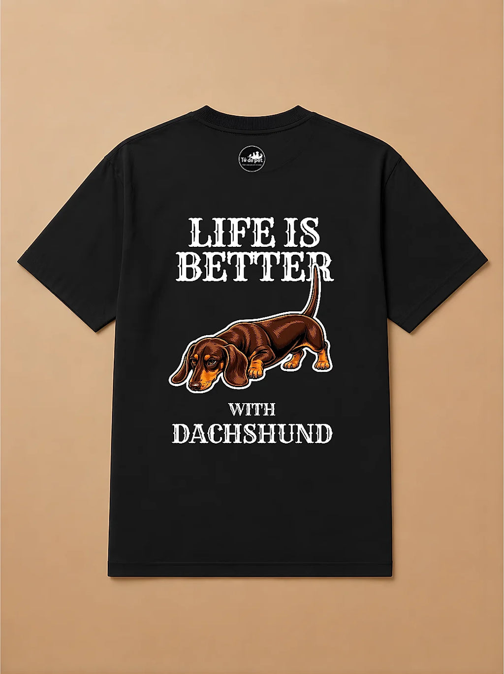 Camisa Oversized Life is Better With... - Salsicha