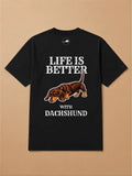 Camisa Oversized Life is Better With... - Salsicha