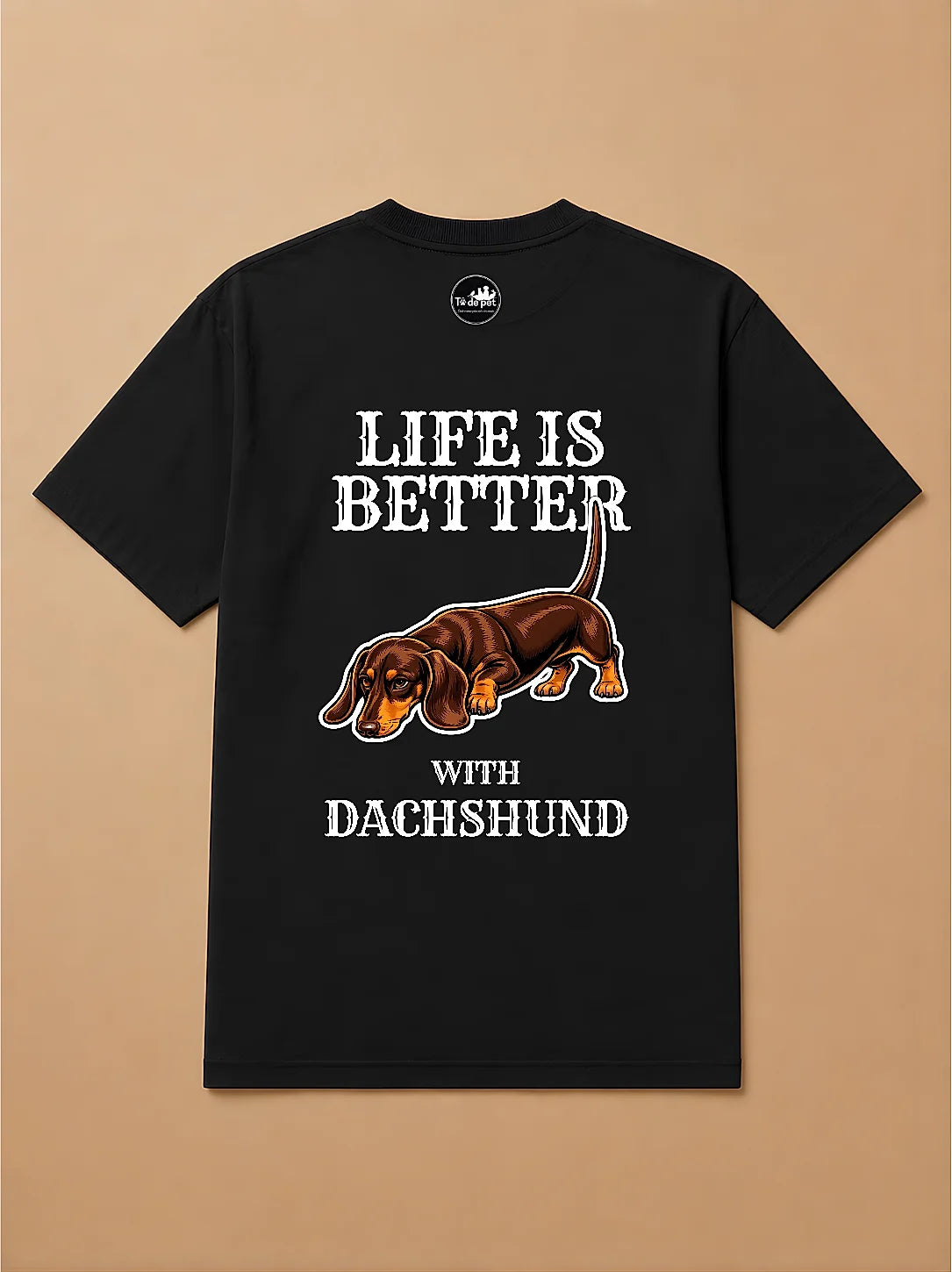 Camisa Oversized Life is Better With... - Salsicha
