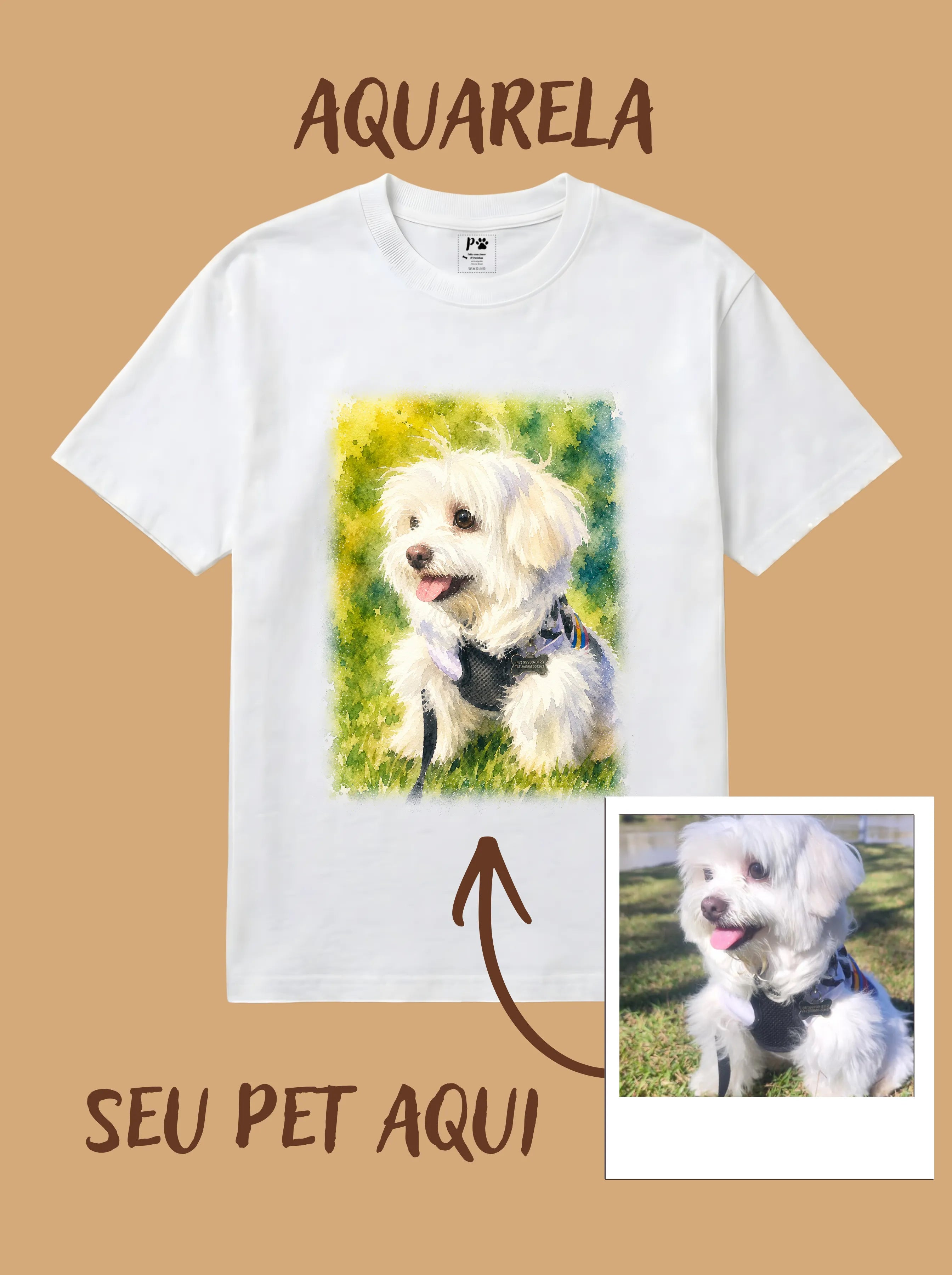 Camisa T-Shirt Personalizada - Aquarela