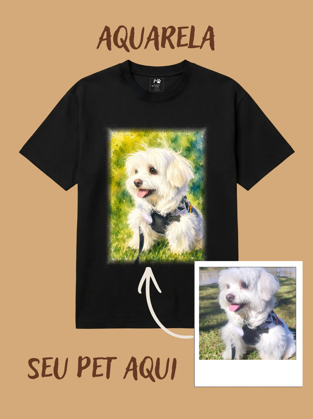 Camisa T-Shirt Personalizada - Aquarela