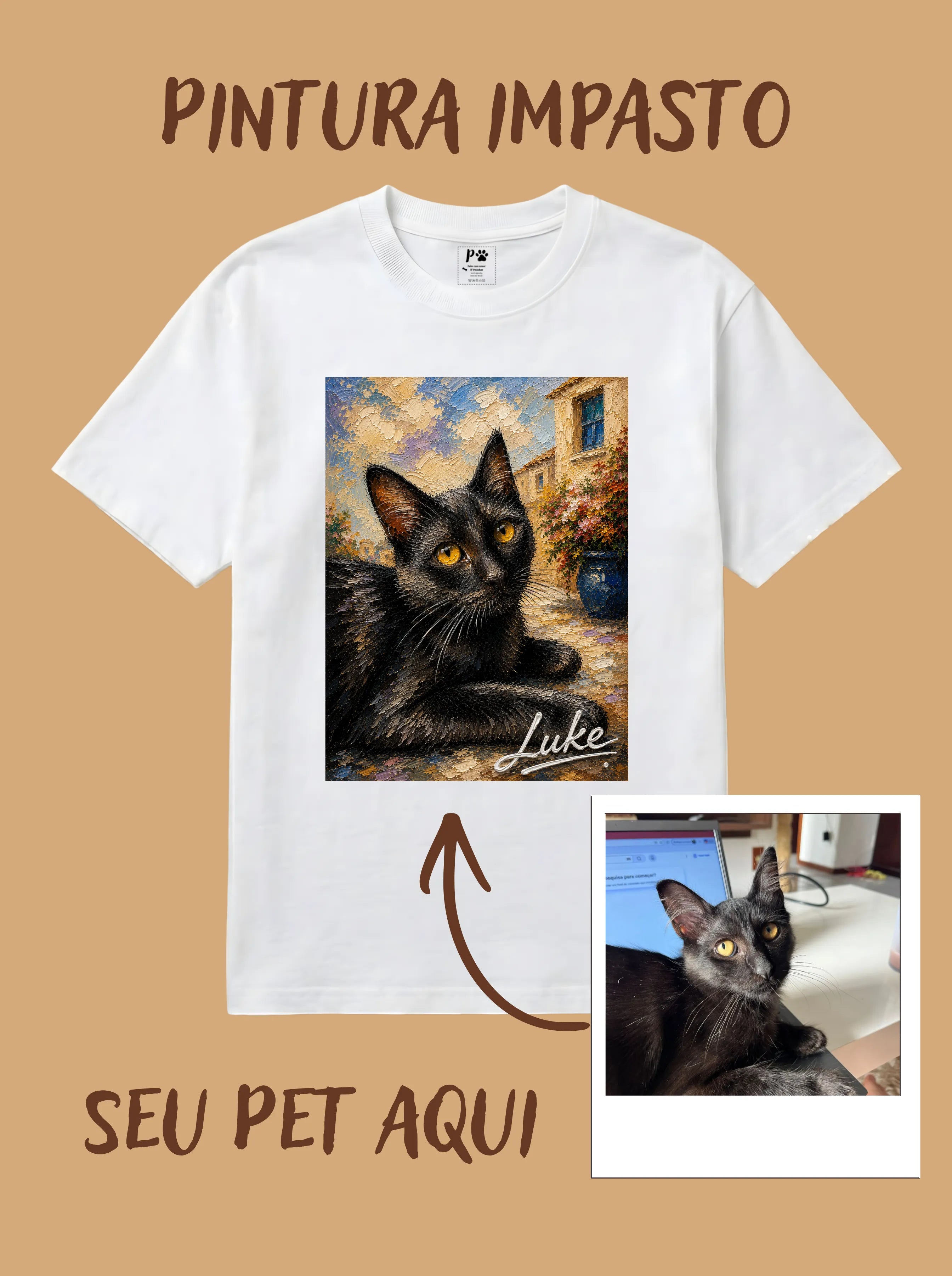 Camisa T-Shirt Personalizada - Pintura em Impasto