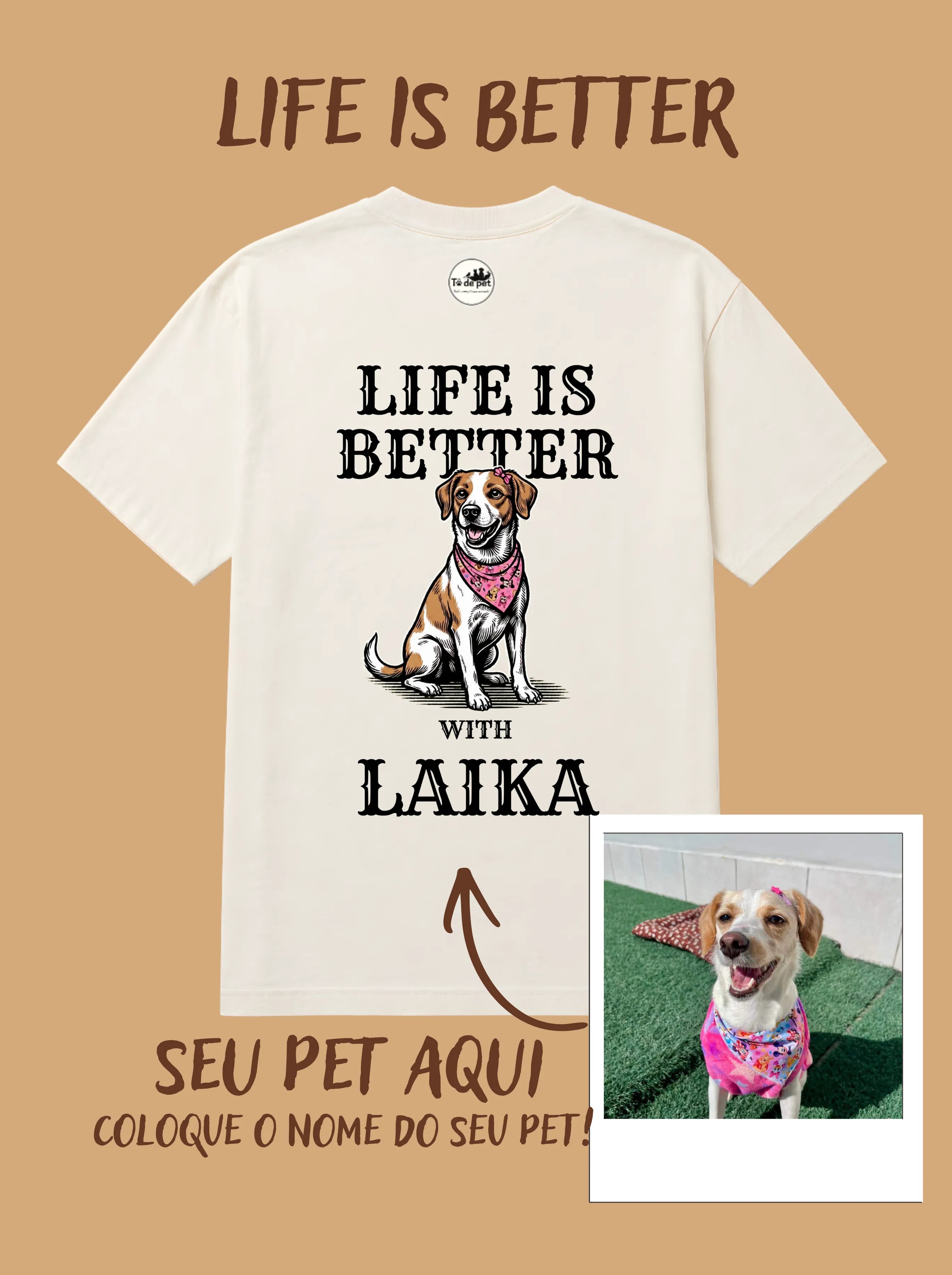 Camisa Oversized Personalizada - Life is Better