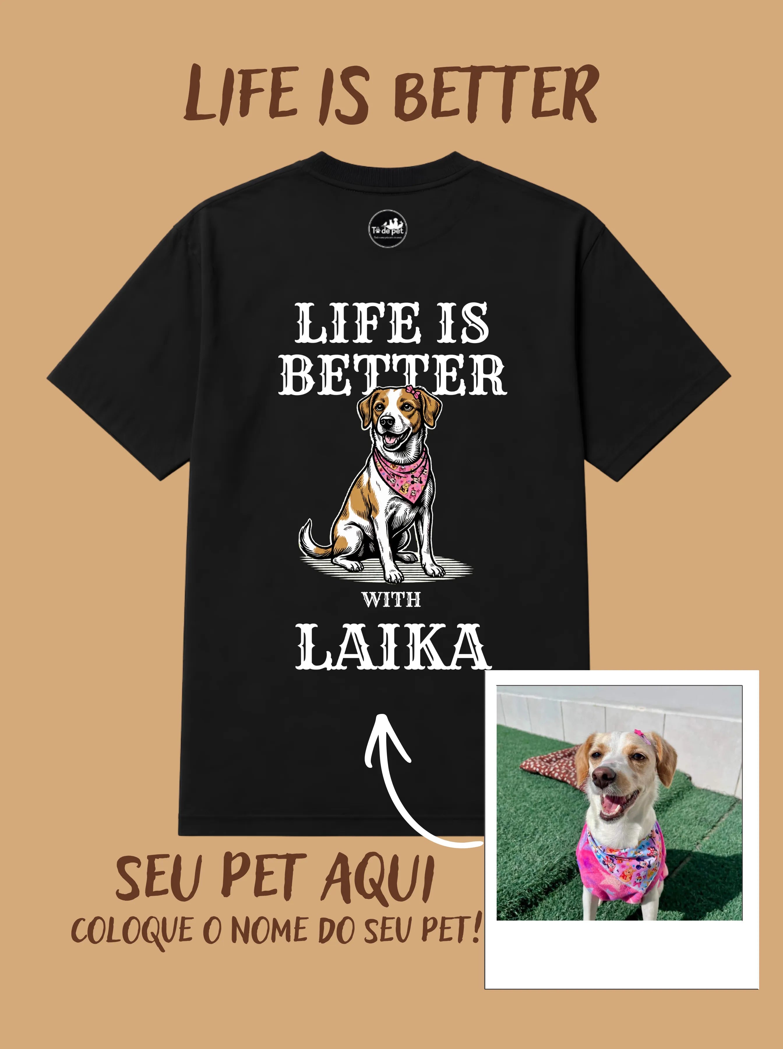 Camisa Oversized Personalizada - Life is Better