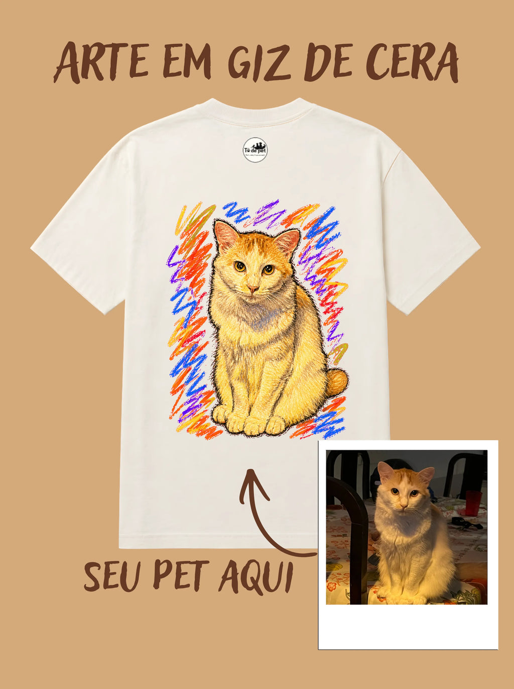Camisa Oversized Personalizada - Arte em Giz de Cera