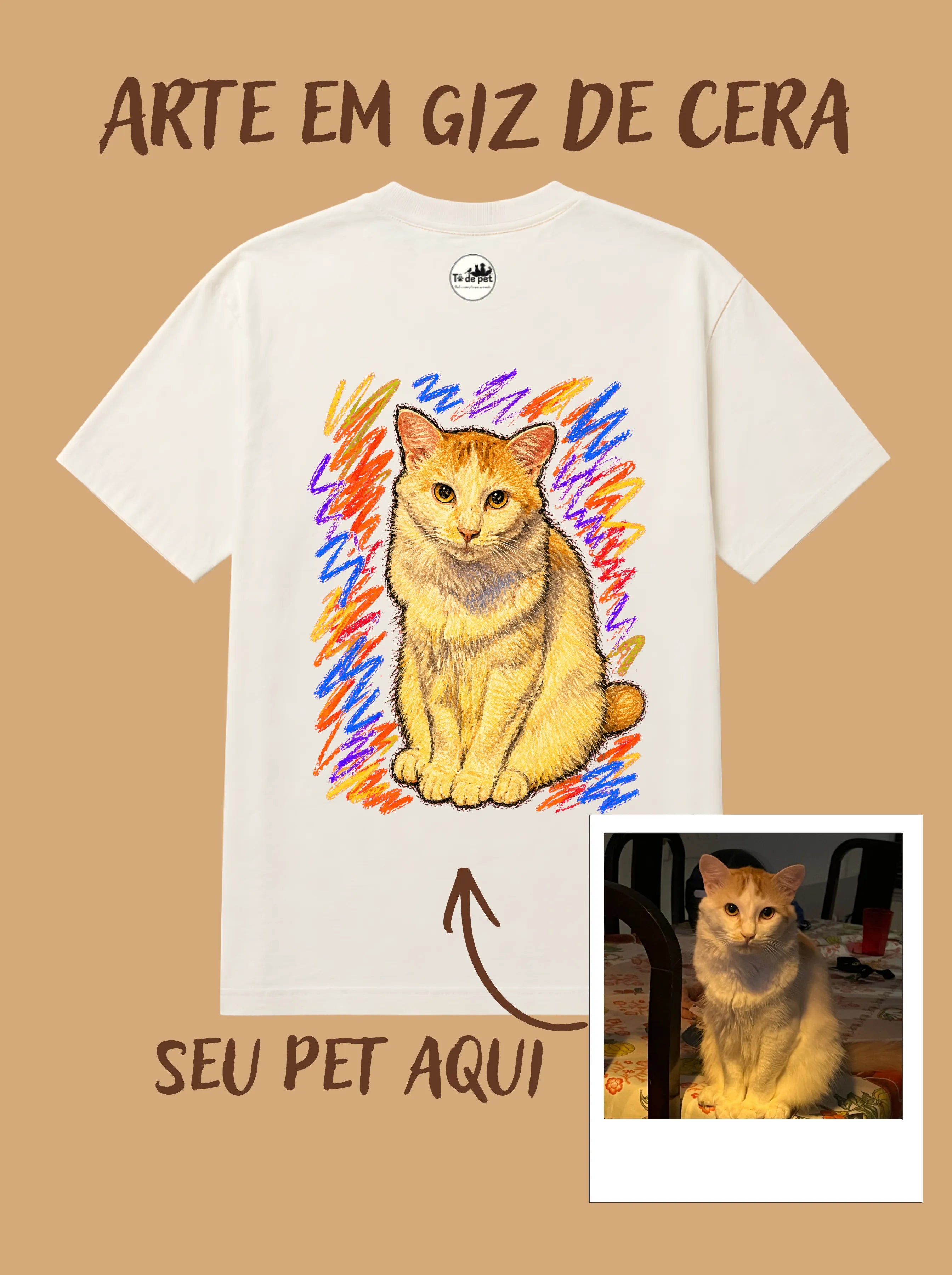 Camisa Oversized Personalizada - Arte em Giz de Cera