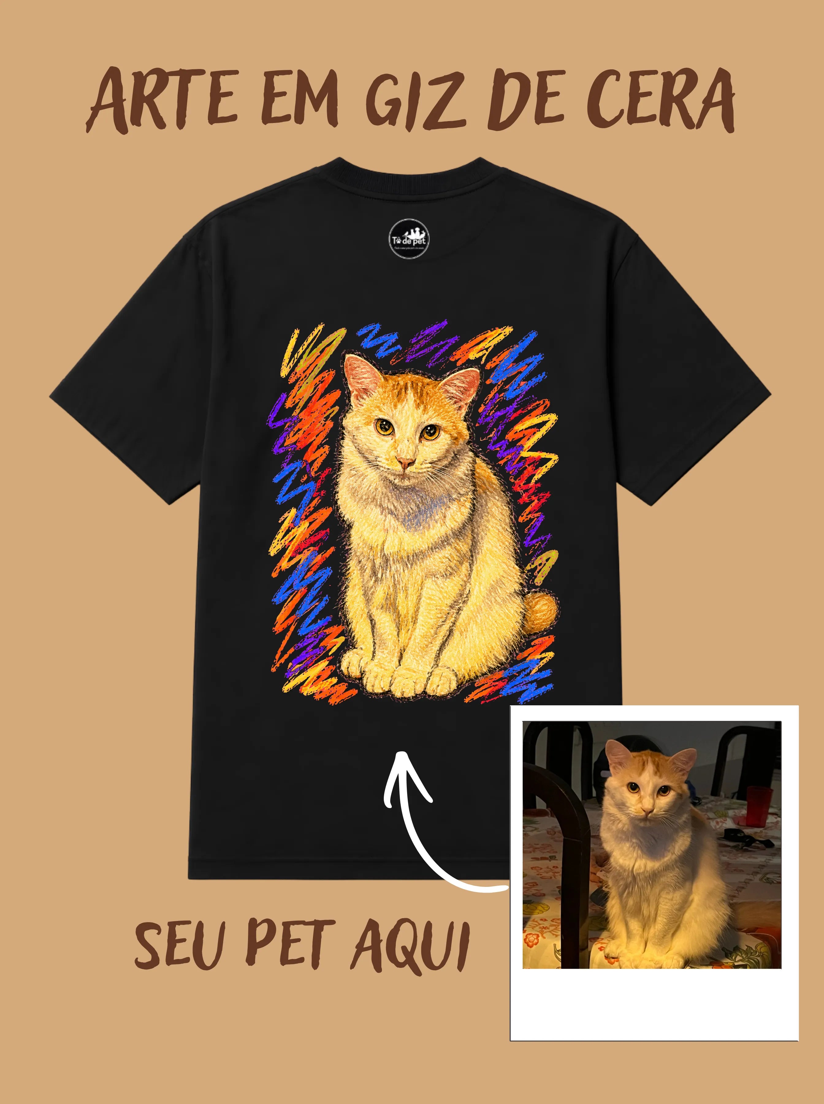 Camisa Oversized Personalizada - Arte em Giz de Cera